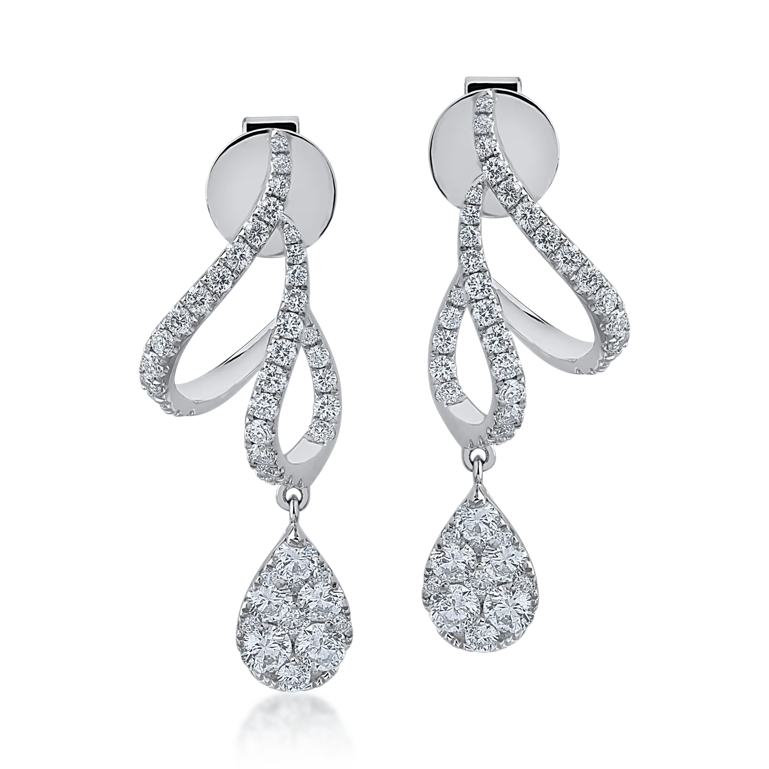 Cercei din aur alb cu diamante de 1.27ct-154247