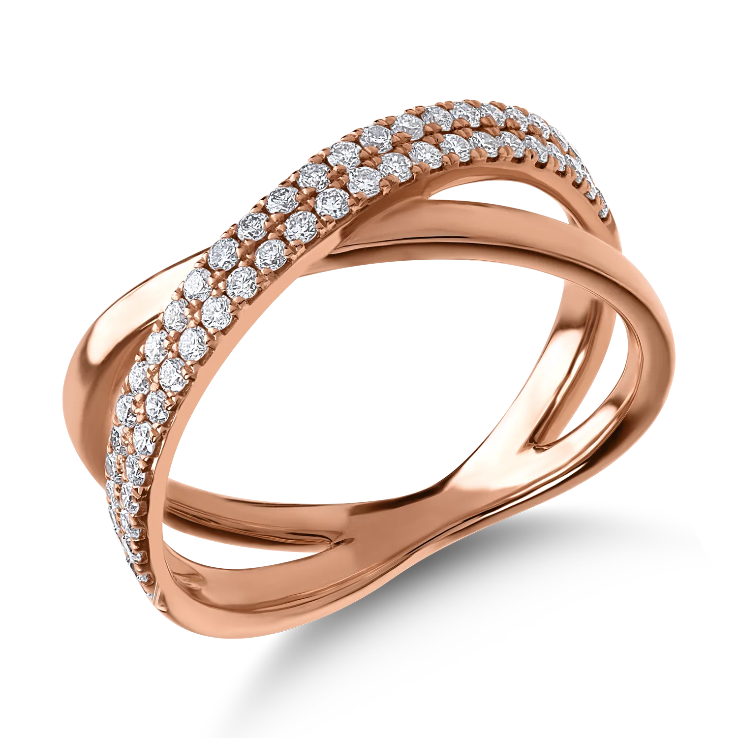 Inel din aur roz cu diamante de 0.42ct