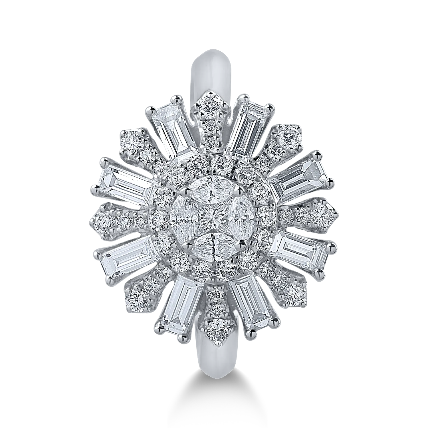 Inel din aur alb cu diamante de 1.17ct - imagine 2