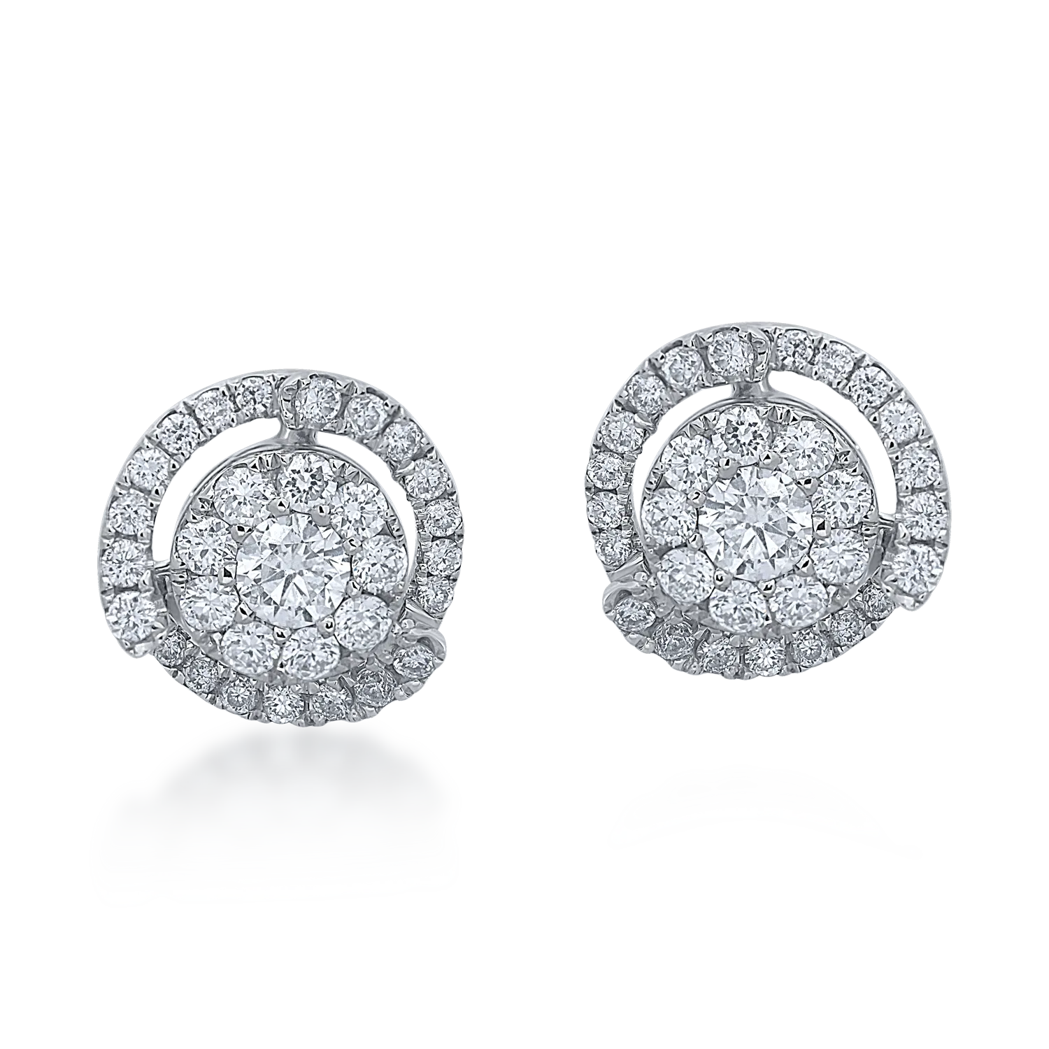 Cercei din aur alb cu diamante de 0.47ct - 1 | YEO