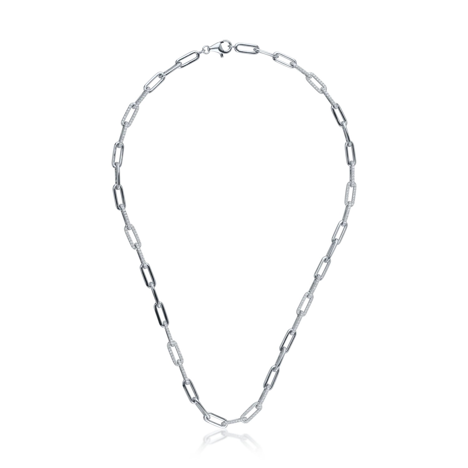 Lant din aur alb cu diamante de 1ct-154260