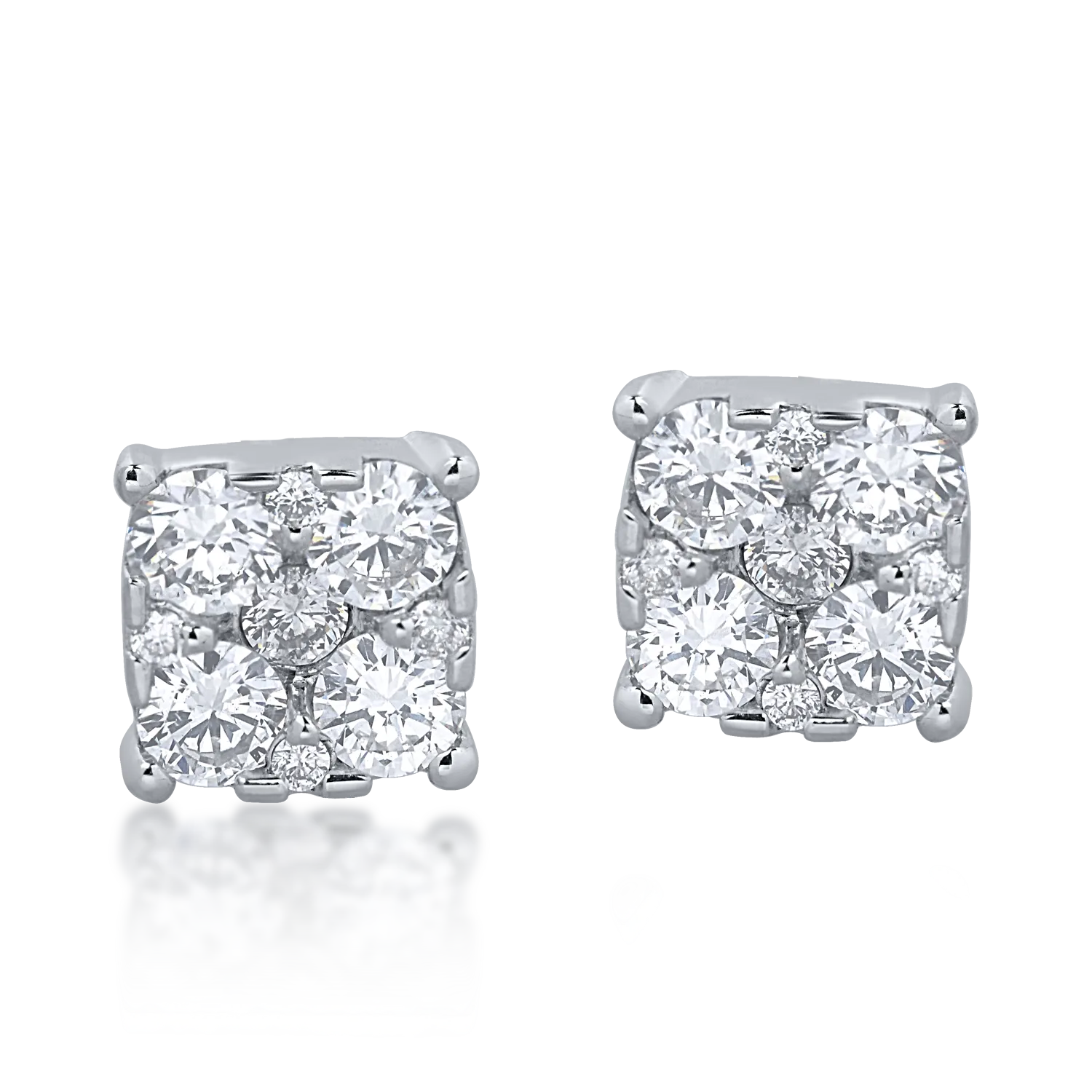 Fehér arany fülbevaló 0.53ct gyémántokkal