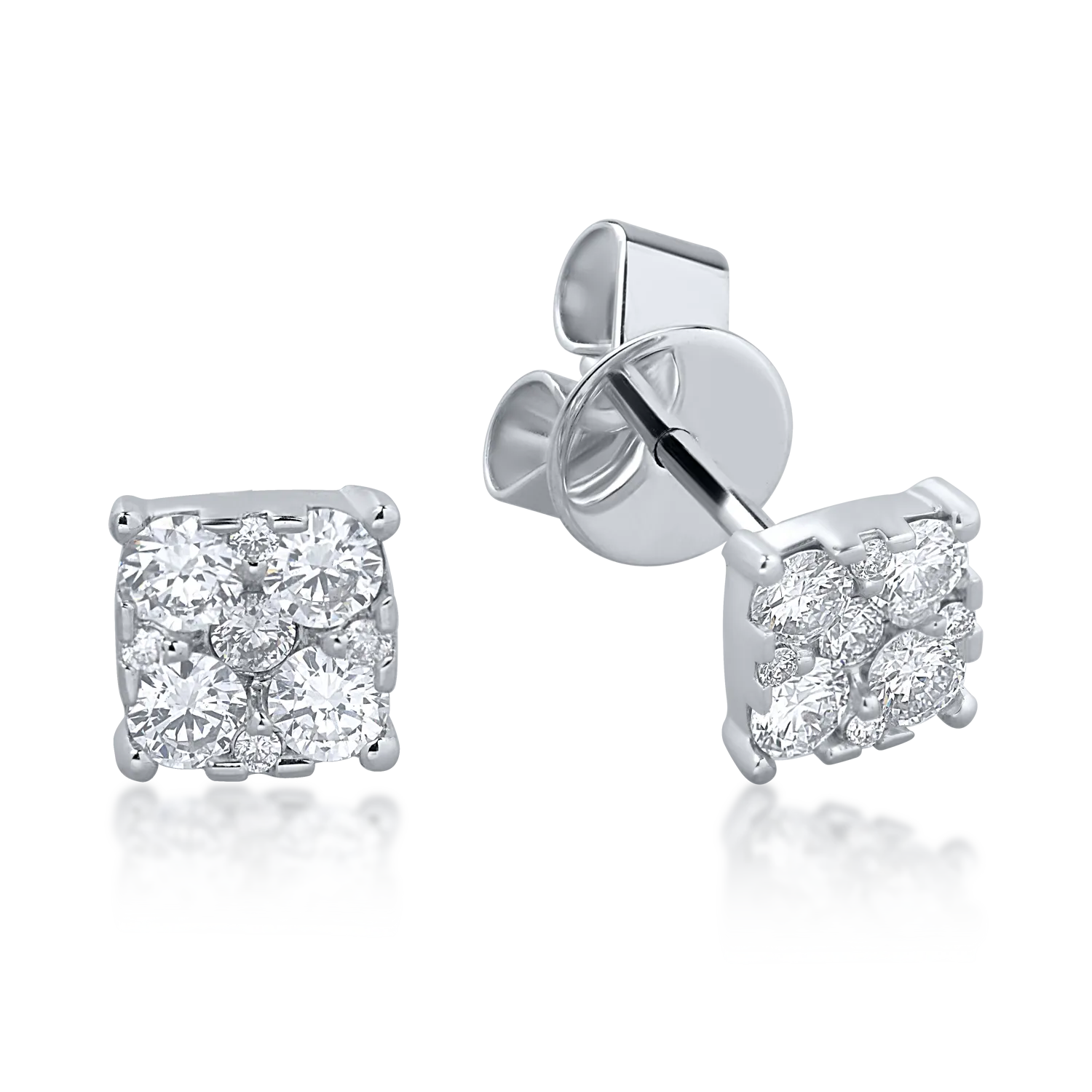 Cercei din aur alb cu diamante de 0.53ct