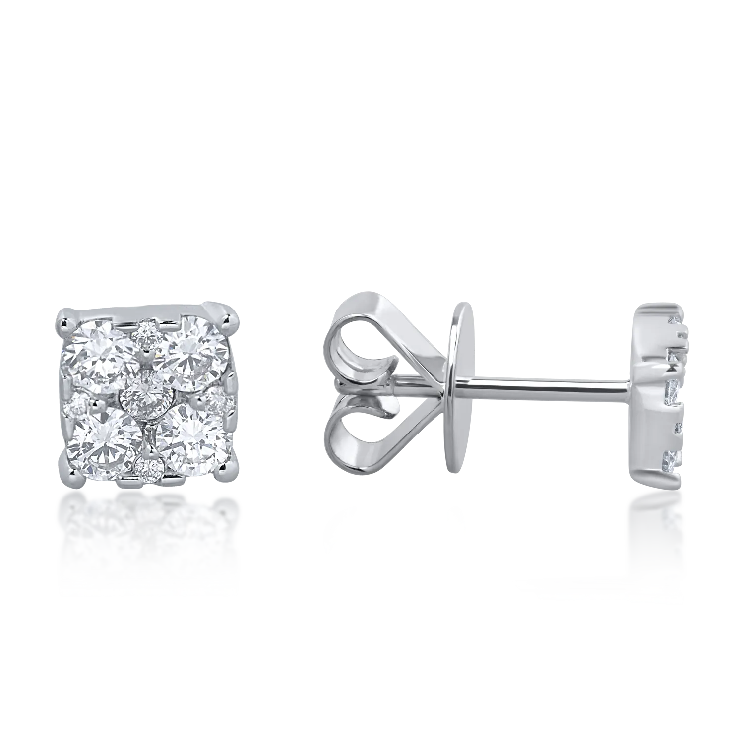 Cercei din aur alb cu diamante de 0.53ct