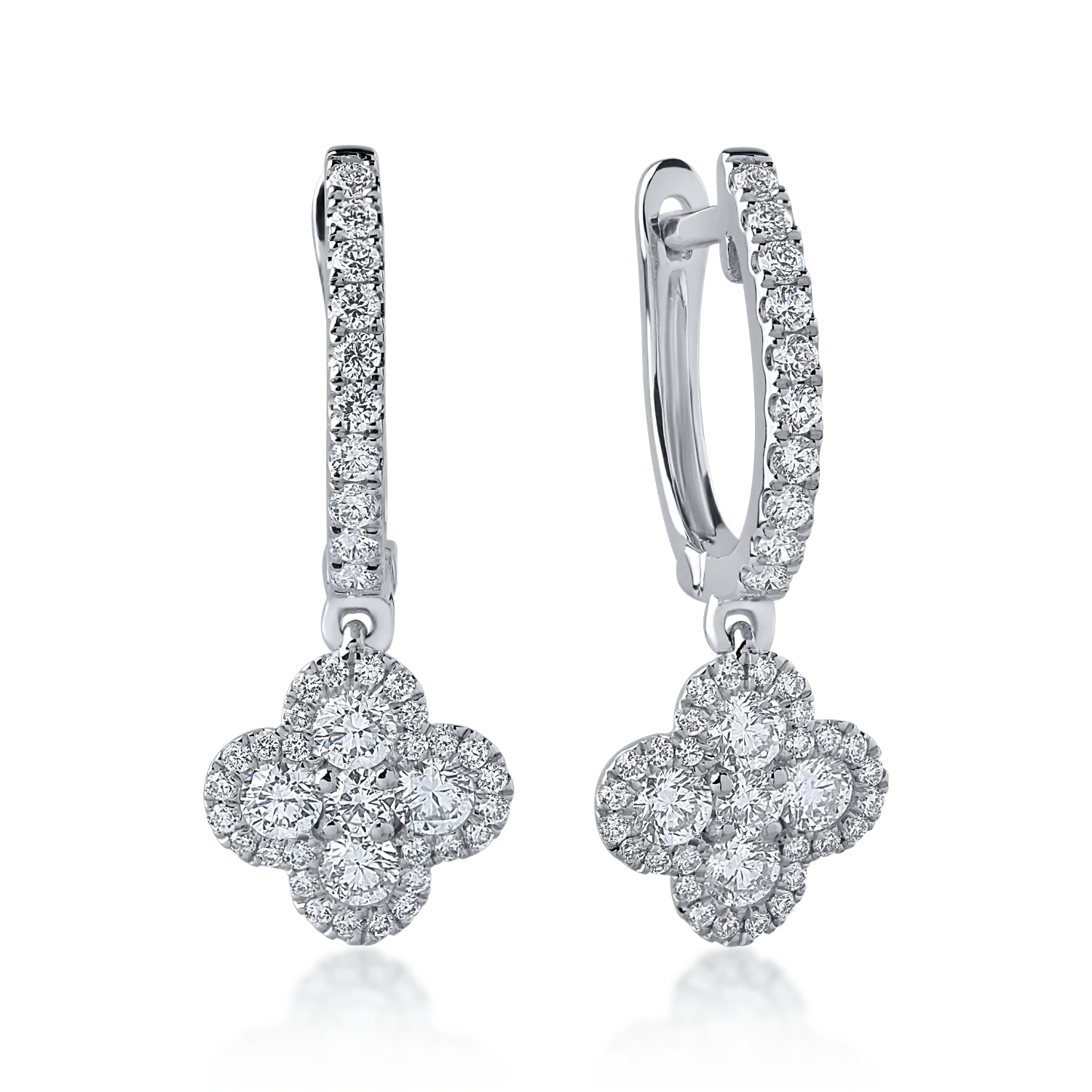 White gold earrings with 0.98ct diamonds