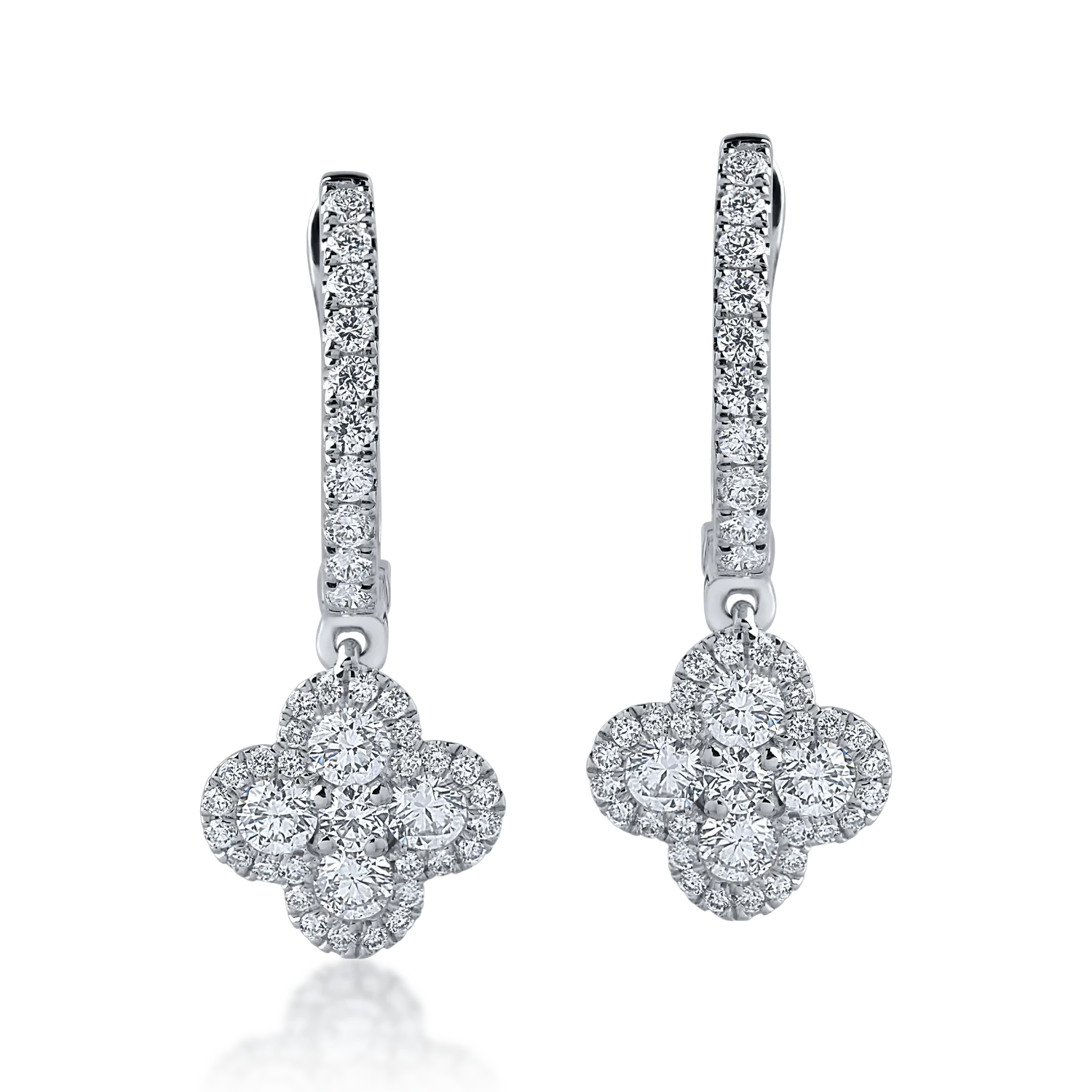 Cercei din aur alb cu diamante de 0.98ct-154289