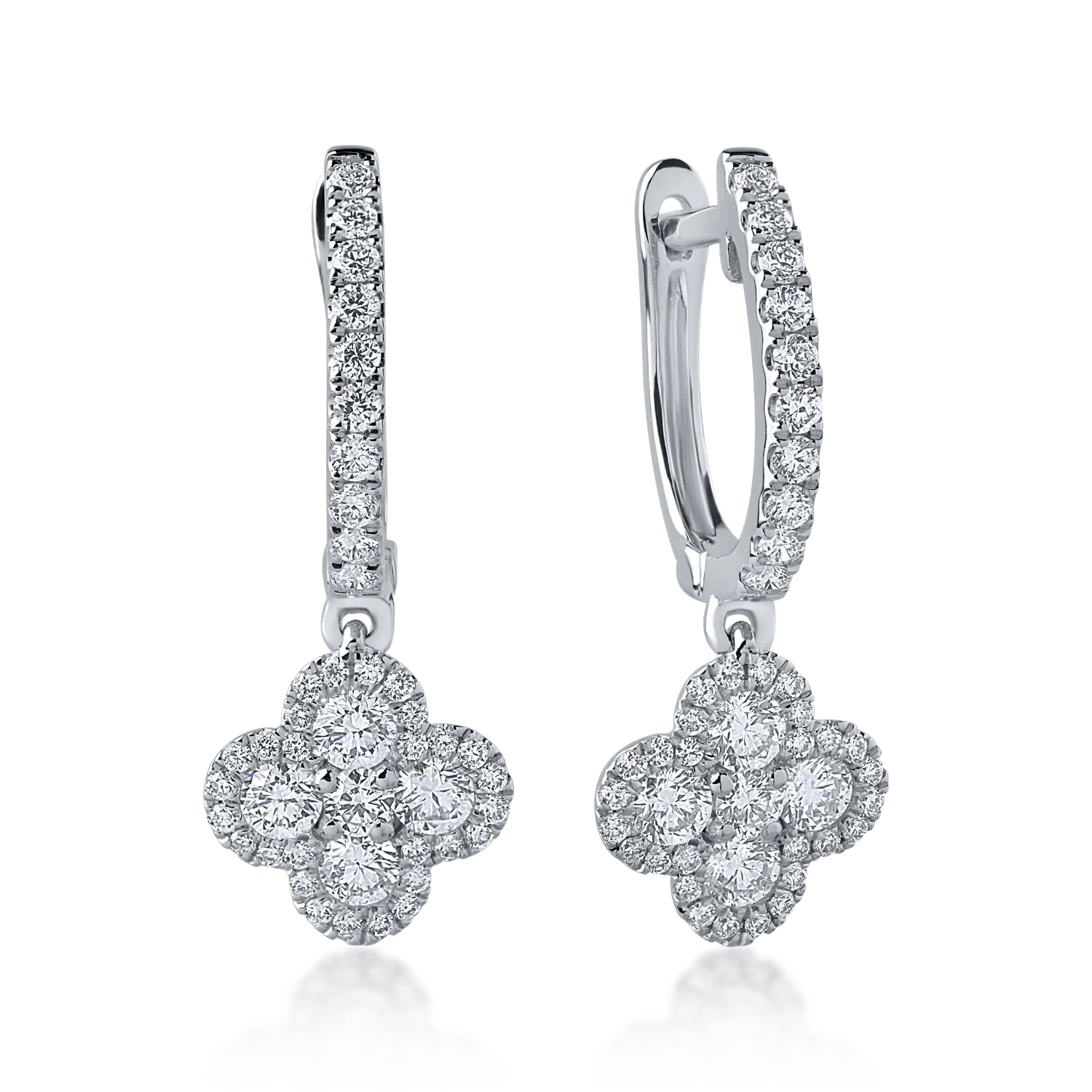 Teilor Cercei din aur alb cu diamante de 0.98ct