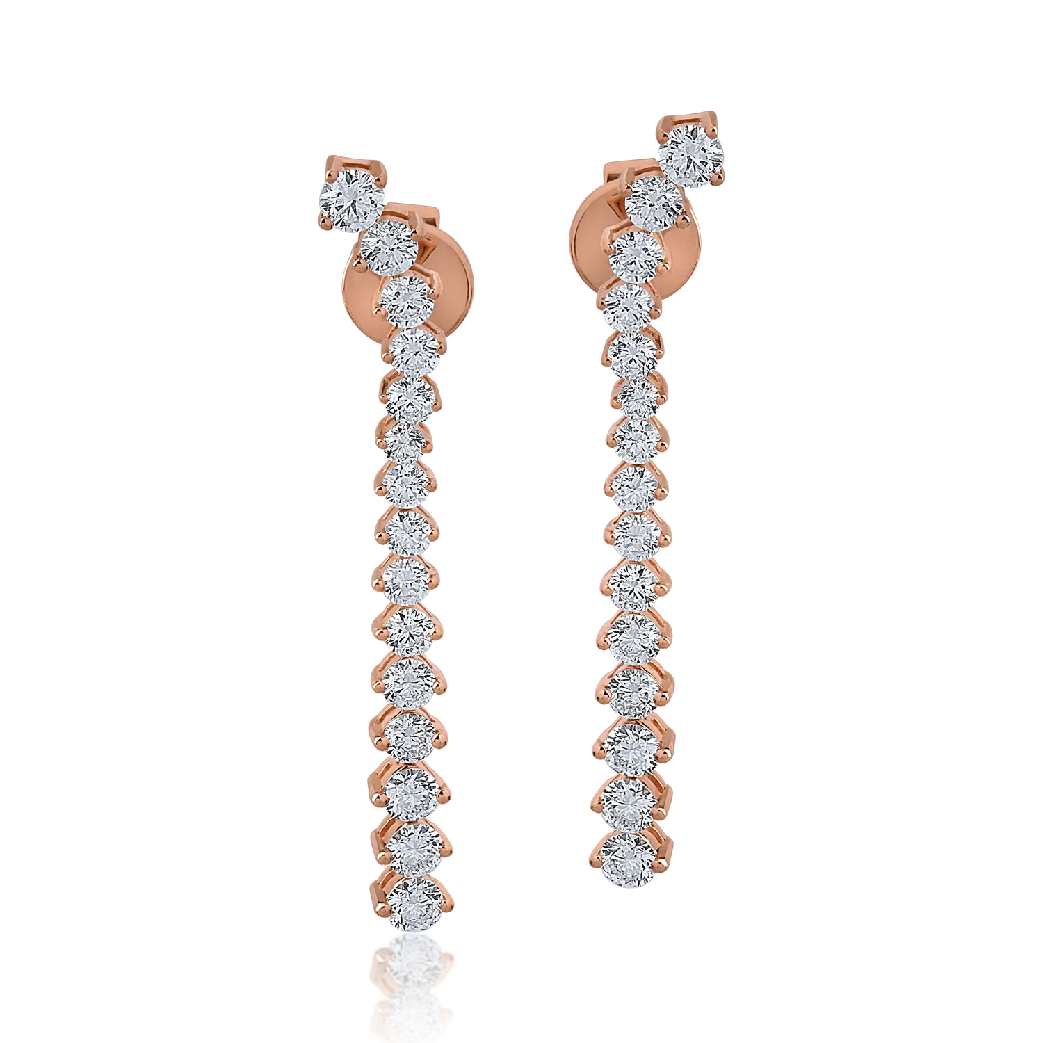 Cercei din aur roz cu diamante de 1.93ct-154291