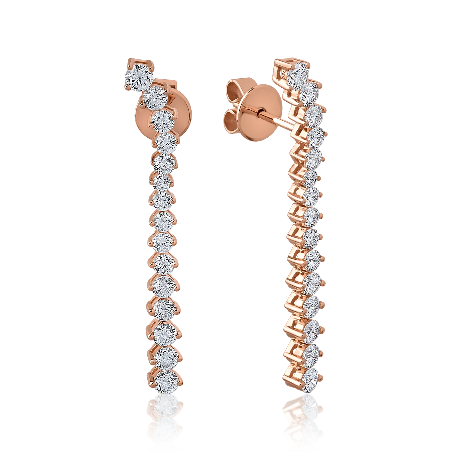 TEILOR Cercei din aur roz cu diamante de 1.93ct