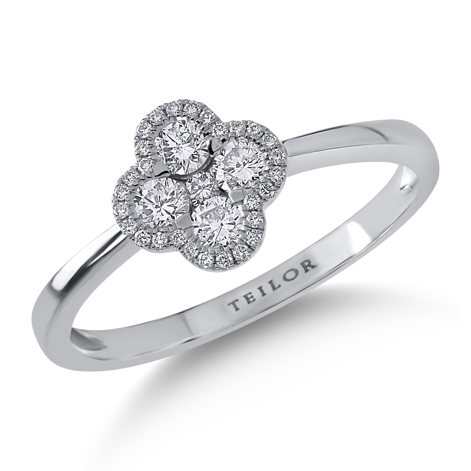 Inel din aur alb cu diamante de 0.39ct
