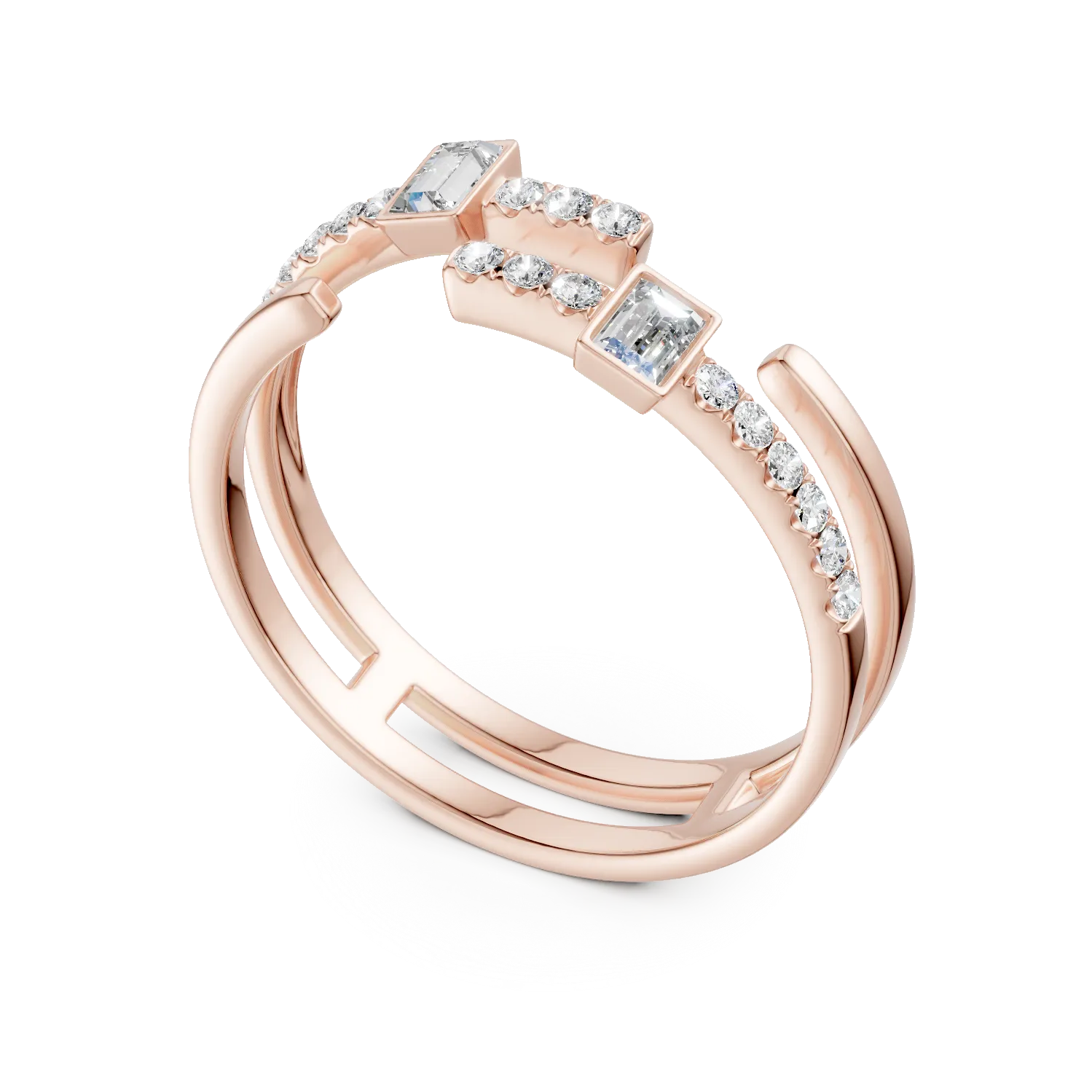 Rose gold ring with 0.28ct diamonds