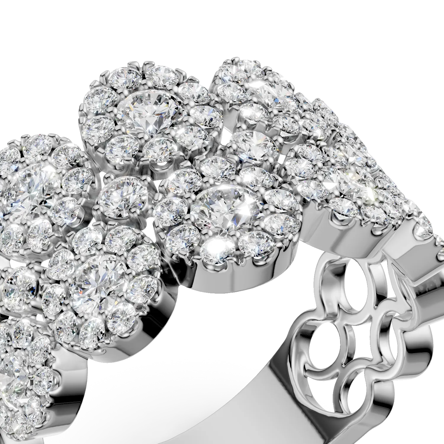 Inel din aur alb cu diamante microsetting de 1.7ct - Imagine 4
