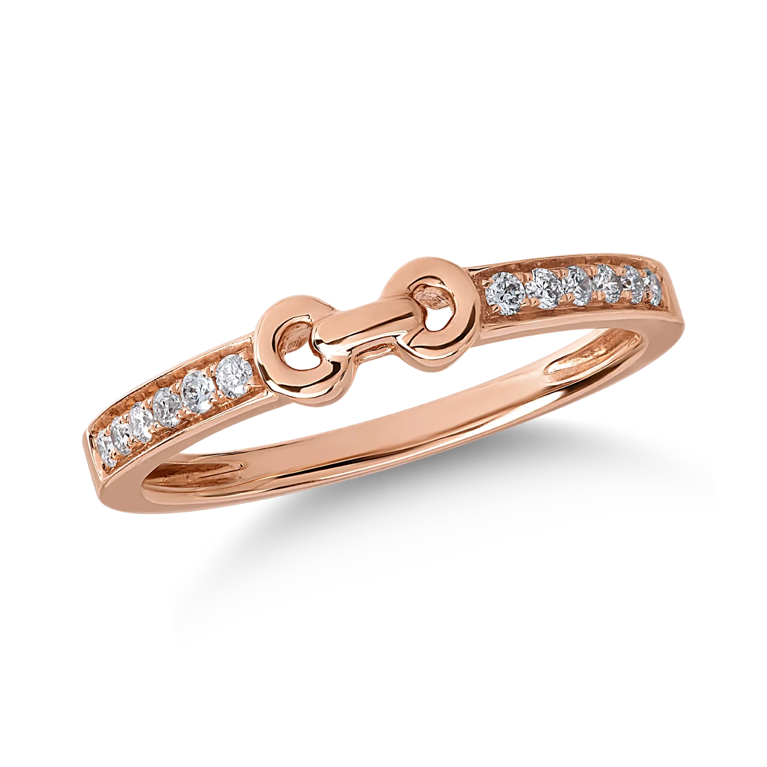 Rose gold ring with 0.11ct diamonds