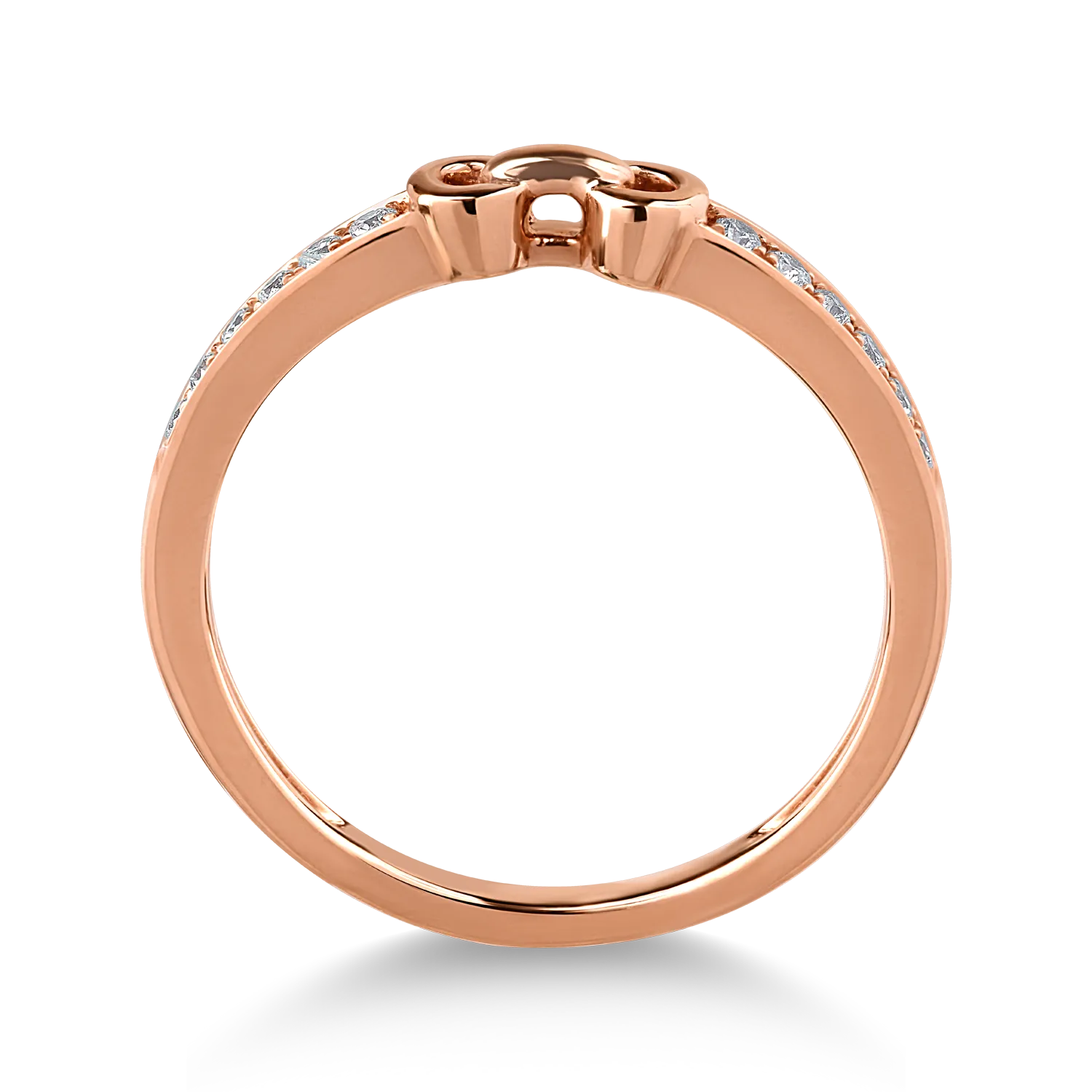 Inel din aur roz cu diamante de 0.11ct - imagine 2