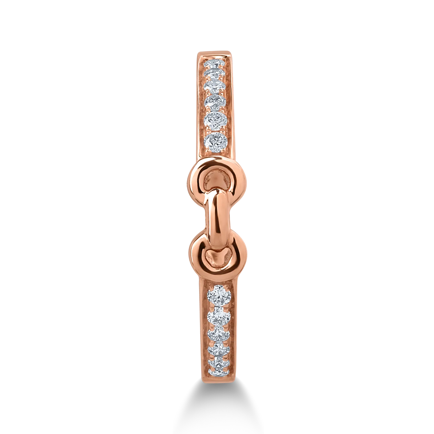 Inel din aur roz cu diamante de 0.11ct - imagine 3