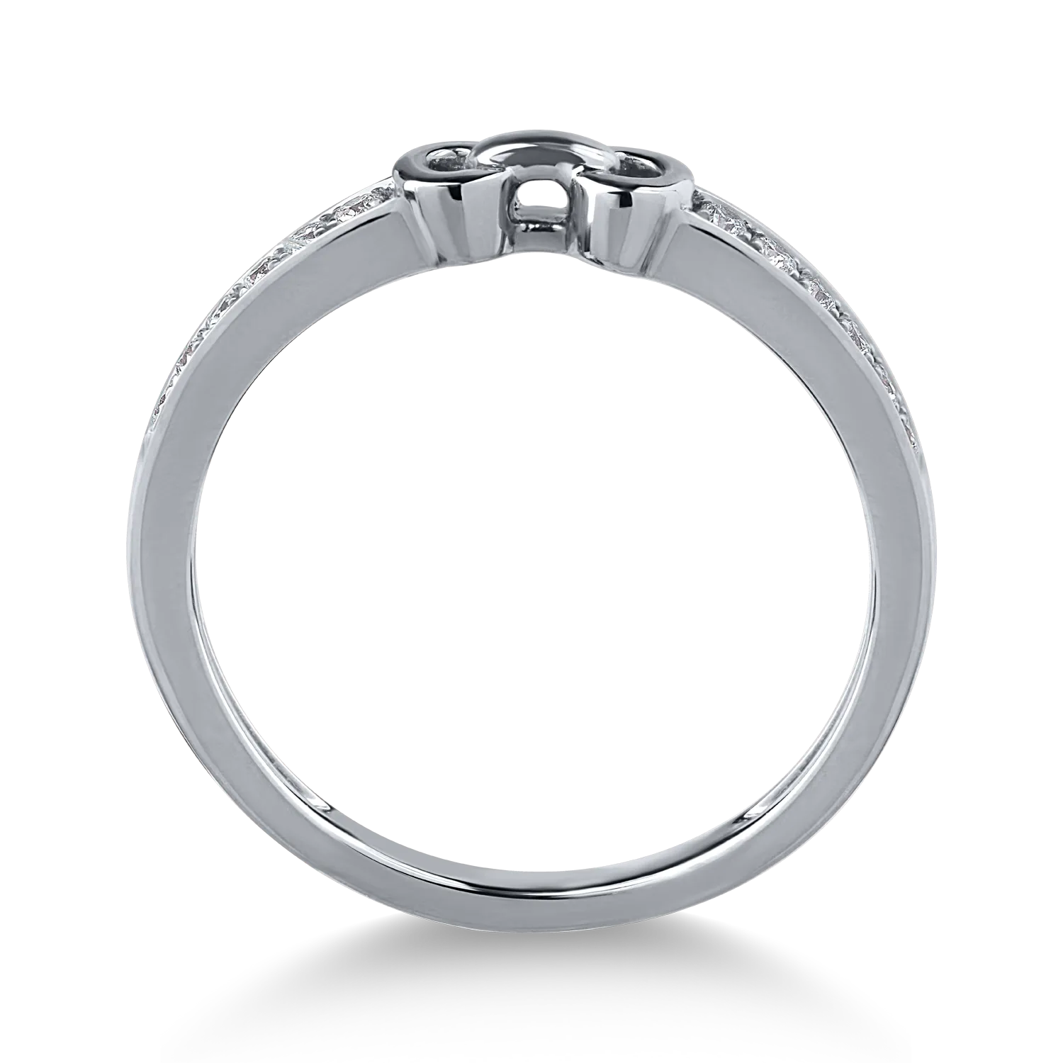 Inel din aur alb cu diamante de 0.11ct - imagine 2