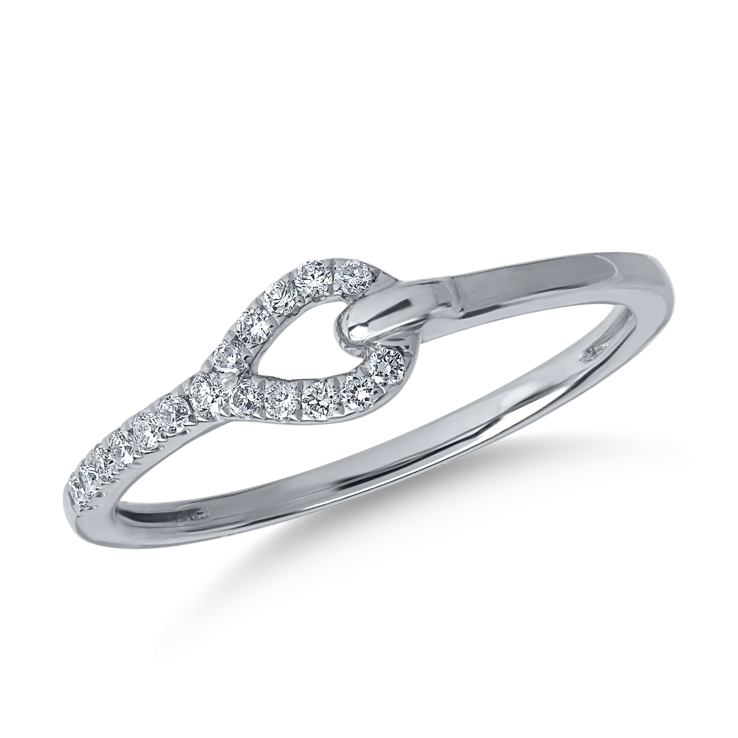 Inel din aur alb cu diamante de 0.12ct