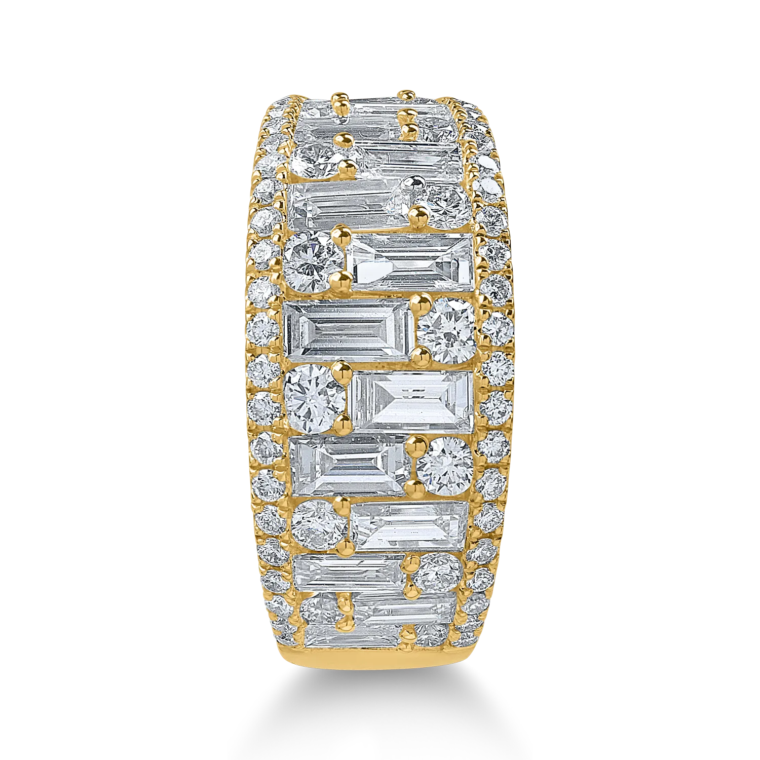 Sárga arany gyűrű 2.36ct gyémántokkal