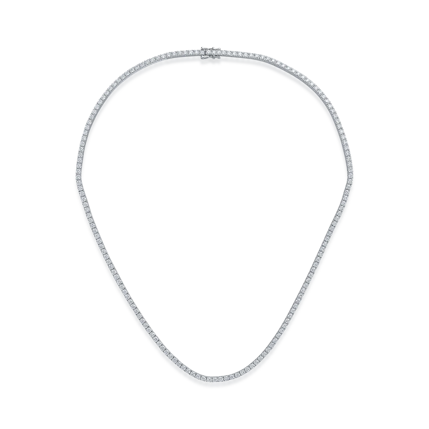 White gold tennis necklace with 5.627ct diamonds