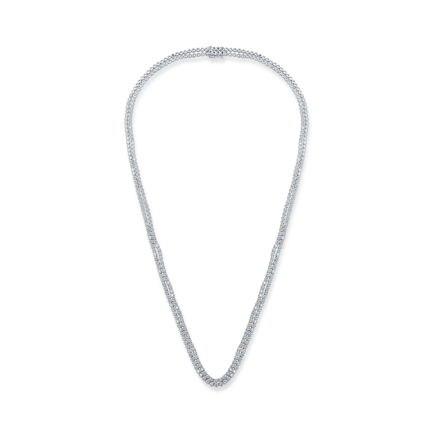 Colier tennis din aur alb cu diamante de 3.87ct-154402