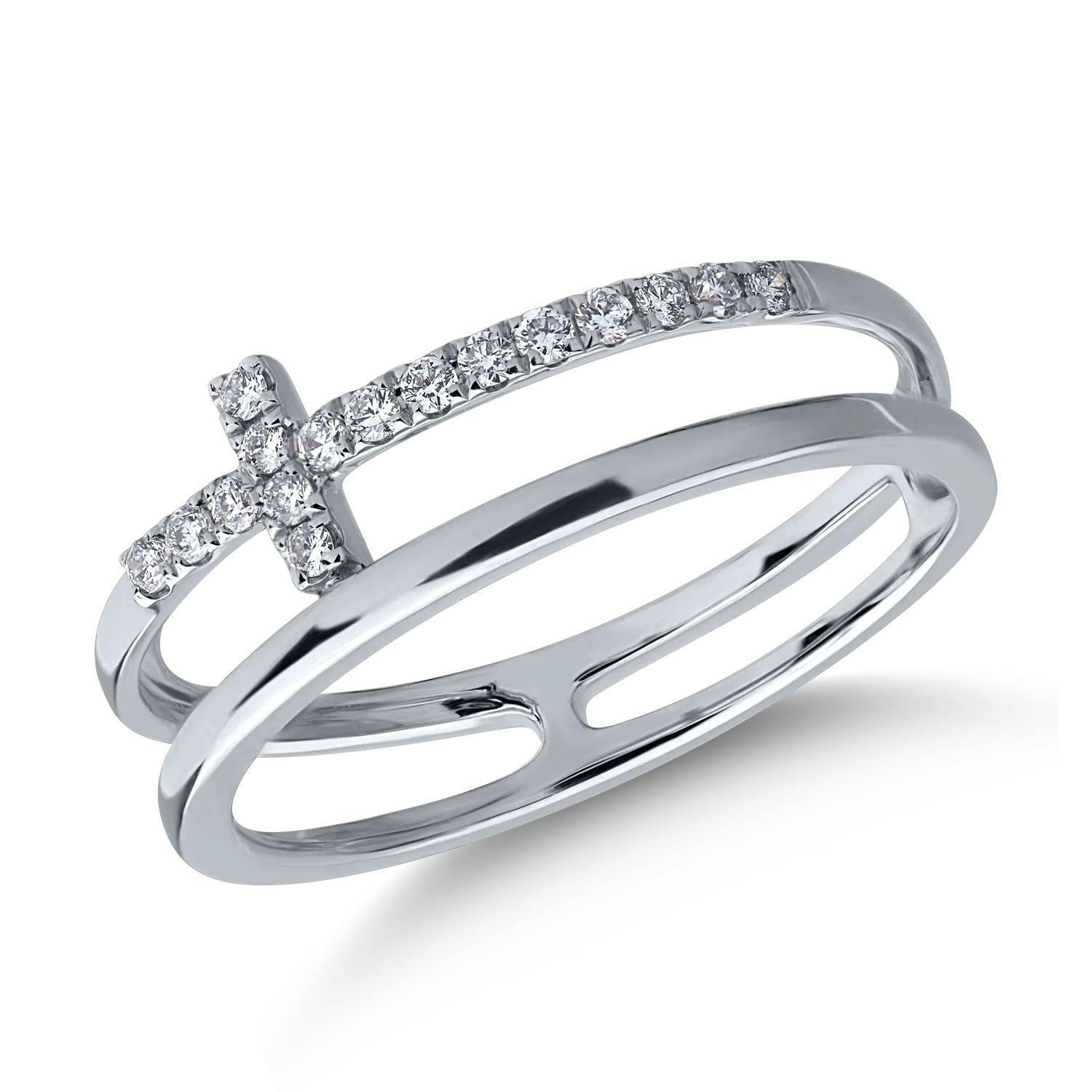 Fehérarany gyűrű 0.12ct gyémántokkal