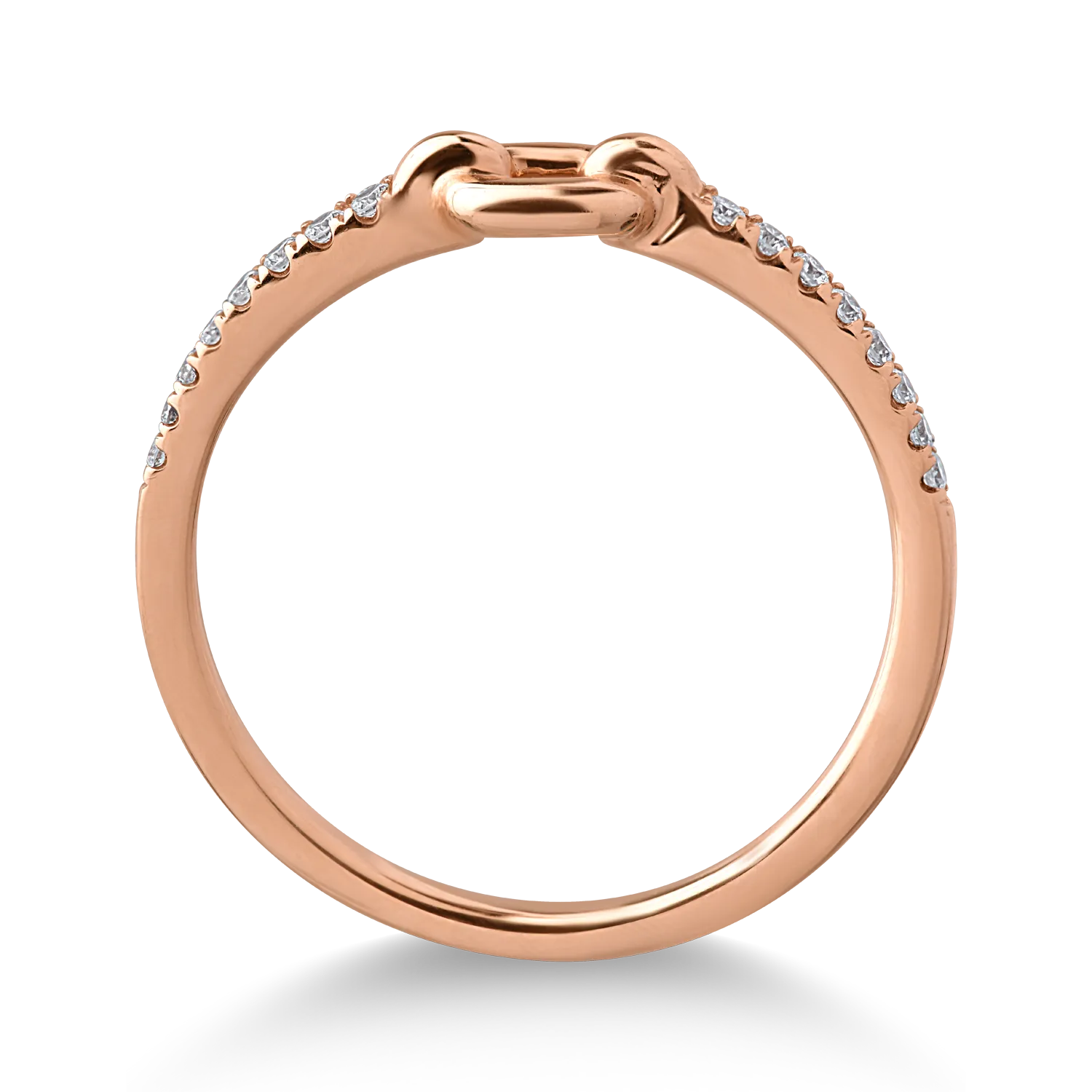 Inel din aur roz cu diamante de 0.10ct - imagine 2
