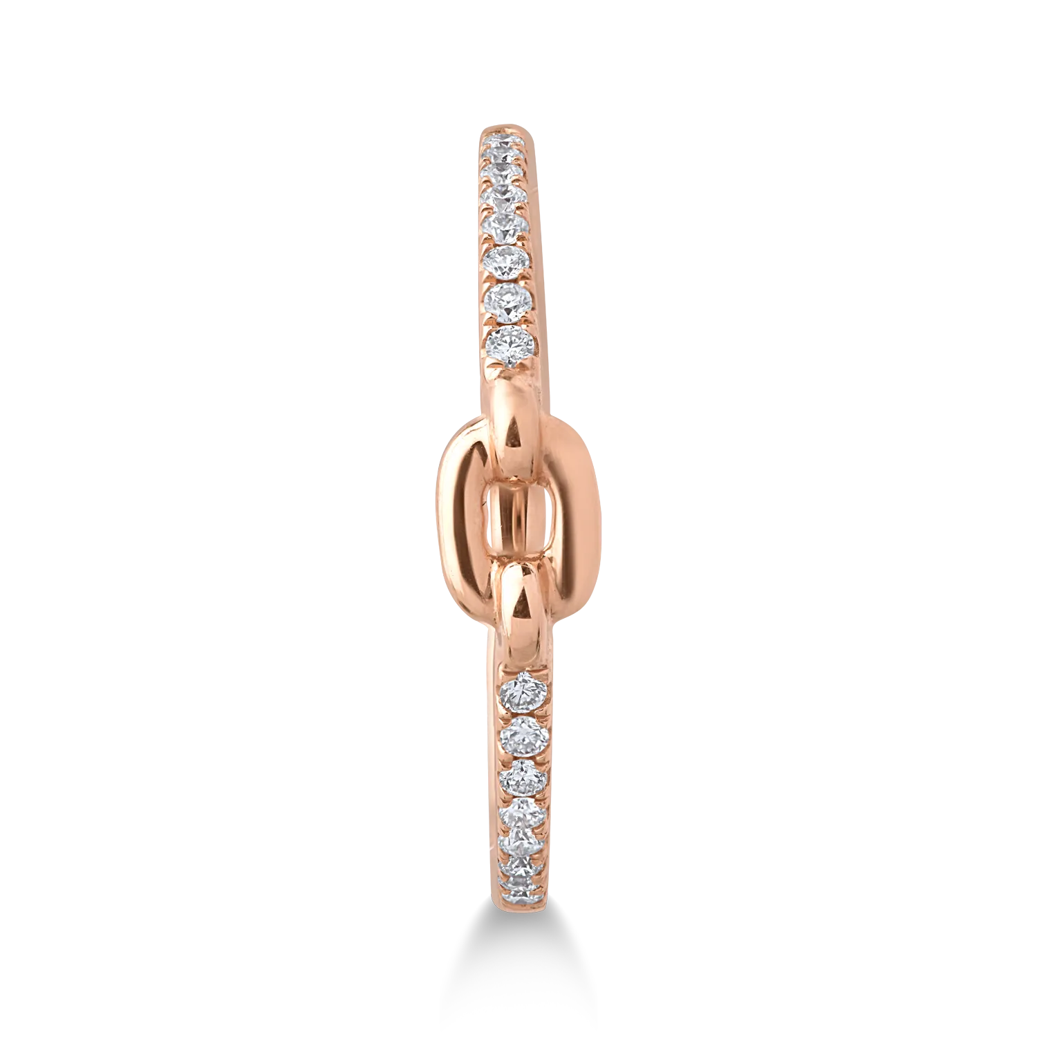 Inel din aur roz cu diamante de 0.10ct - imagine 3