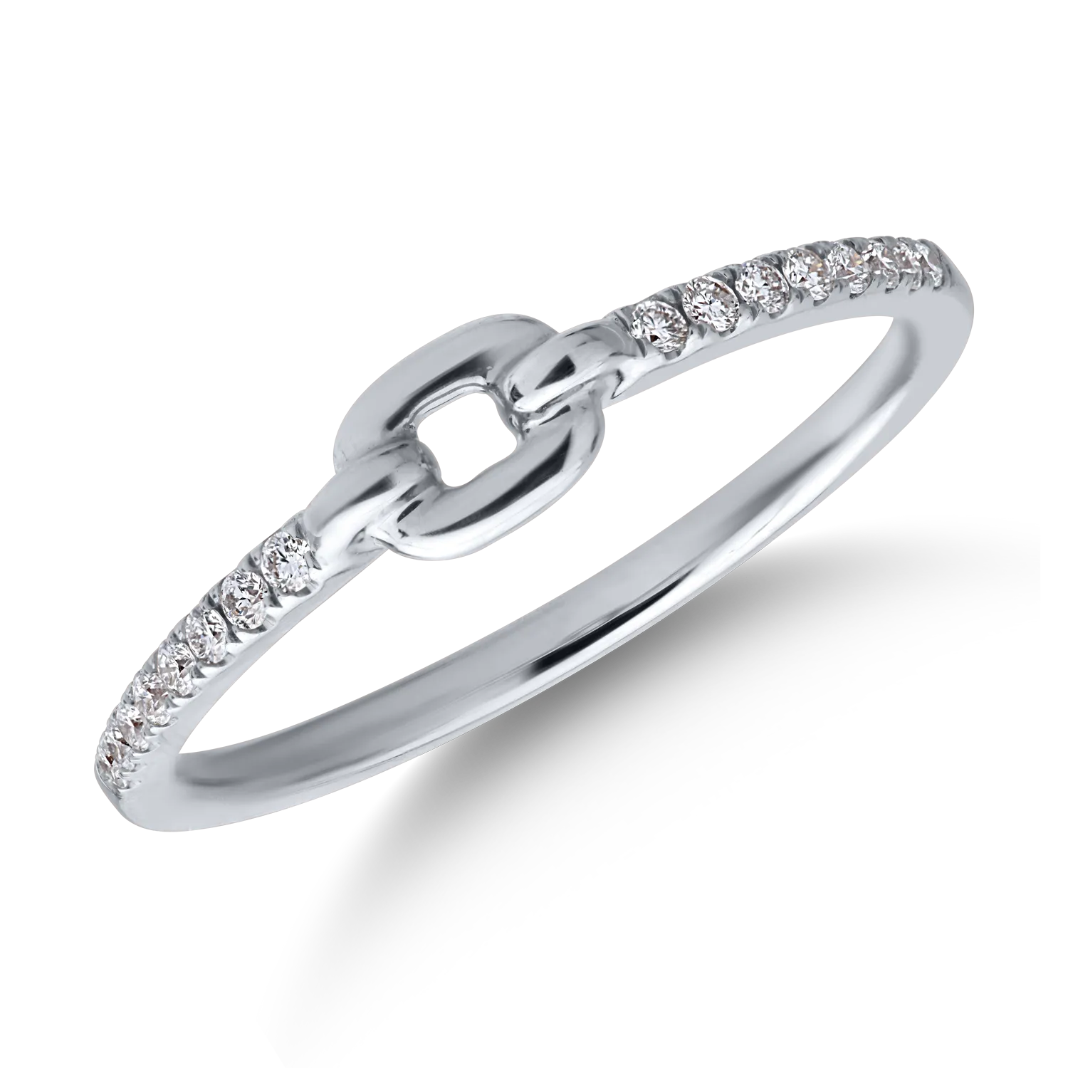 Пръстен от бяло злато с 0.1ct диаманти
