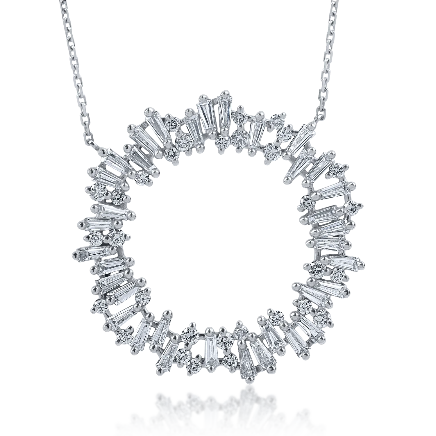 White gold pendant necklace with 0.217ct diamonds