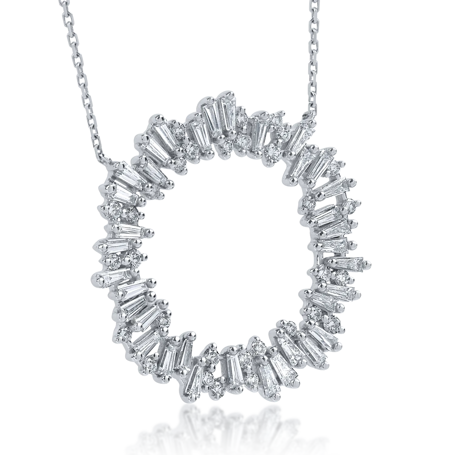 White gold pendant necklace with 0.217ct diamonds