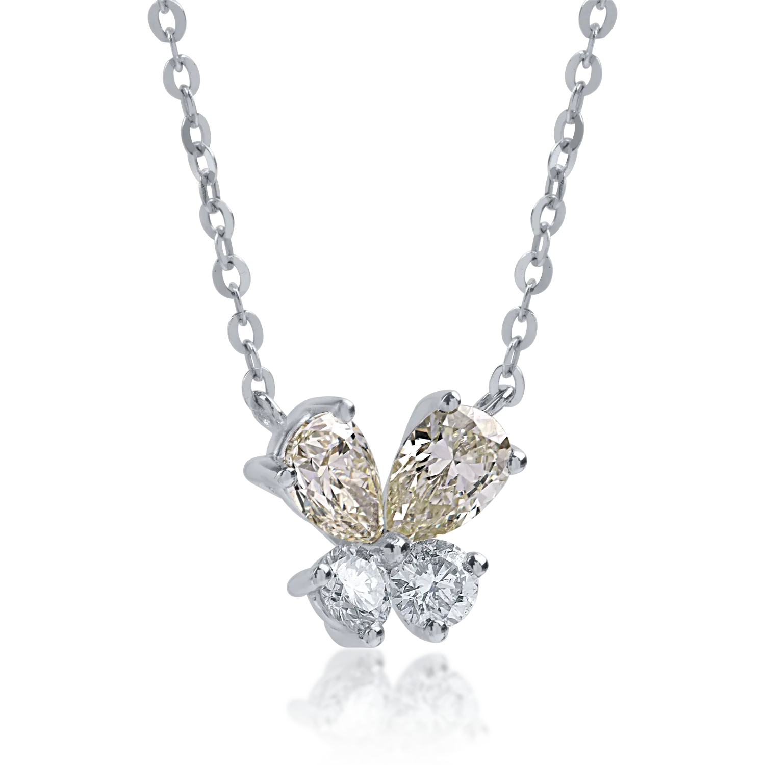 Lant cu pandantiv din aur alb cu diamante de 0.88ct