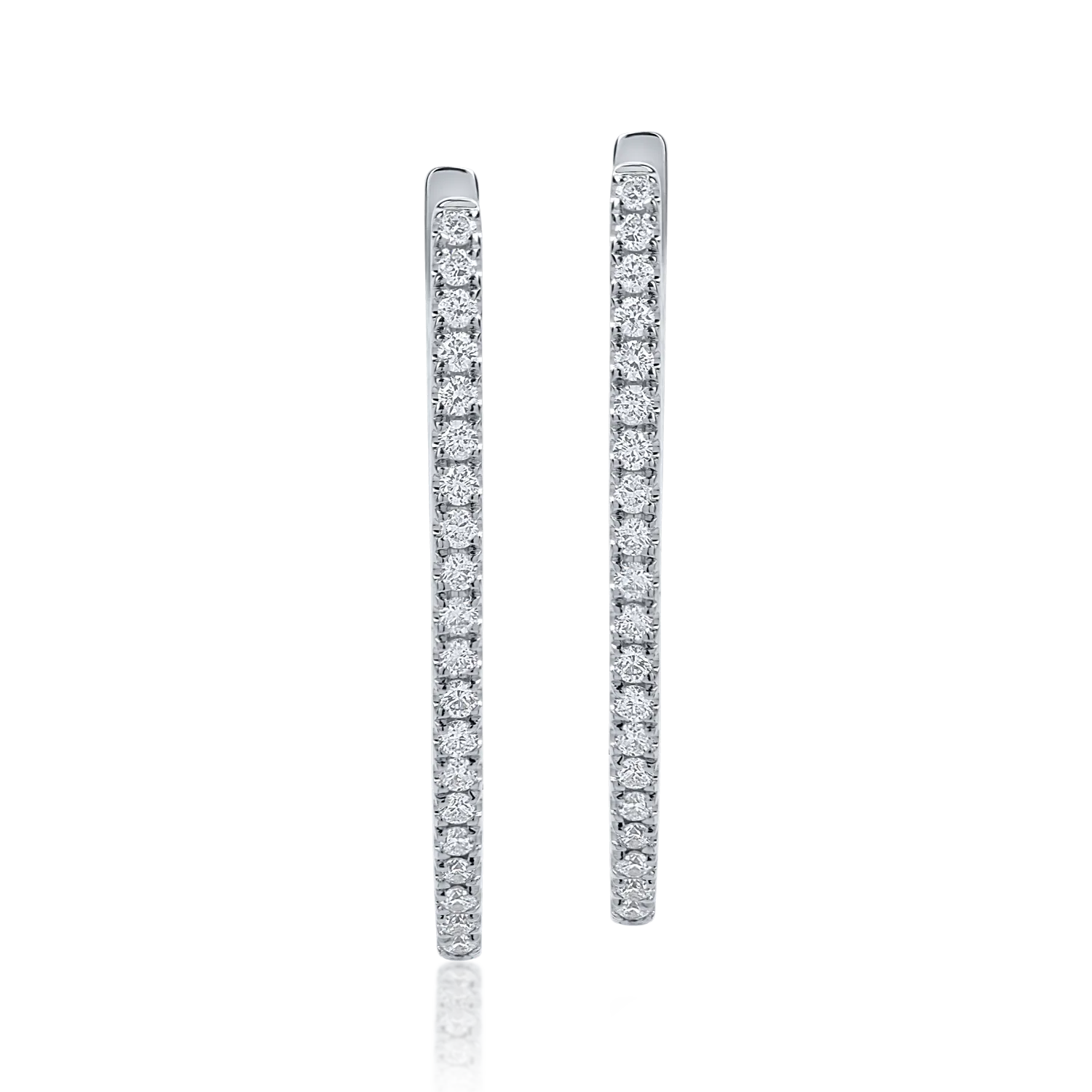 Cercei din aur alb cu diamante de 0.49ct