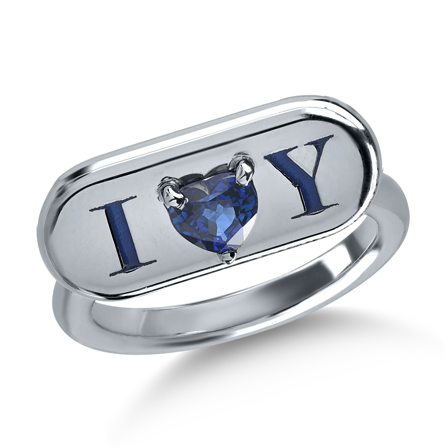 White gold ring with 0.61ct sapphire
