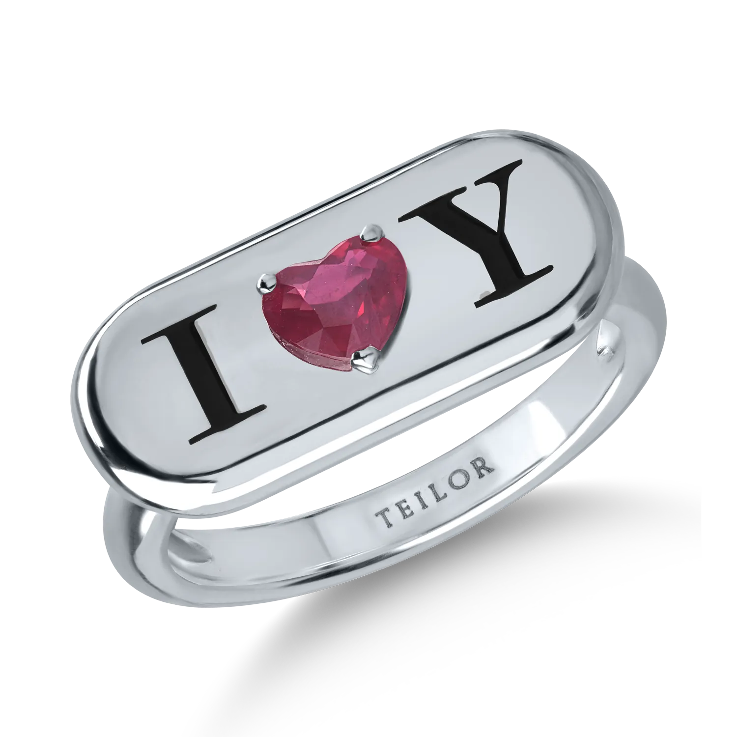 White gold ring with 0.4ct ruby