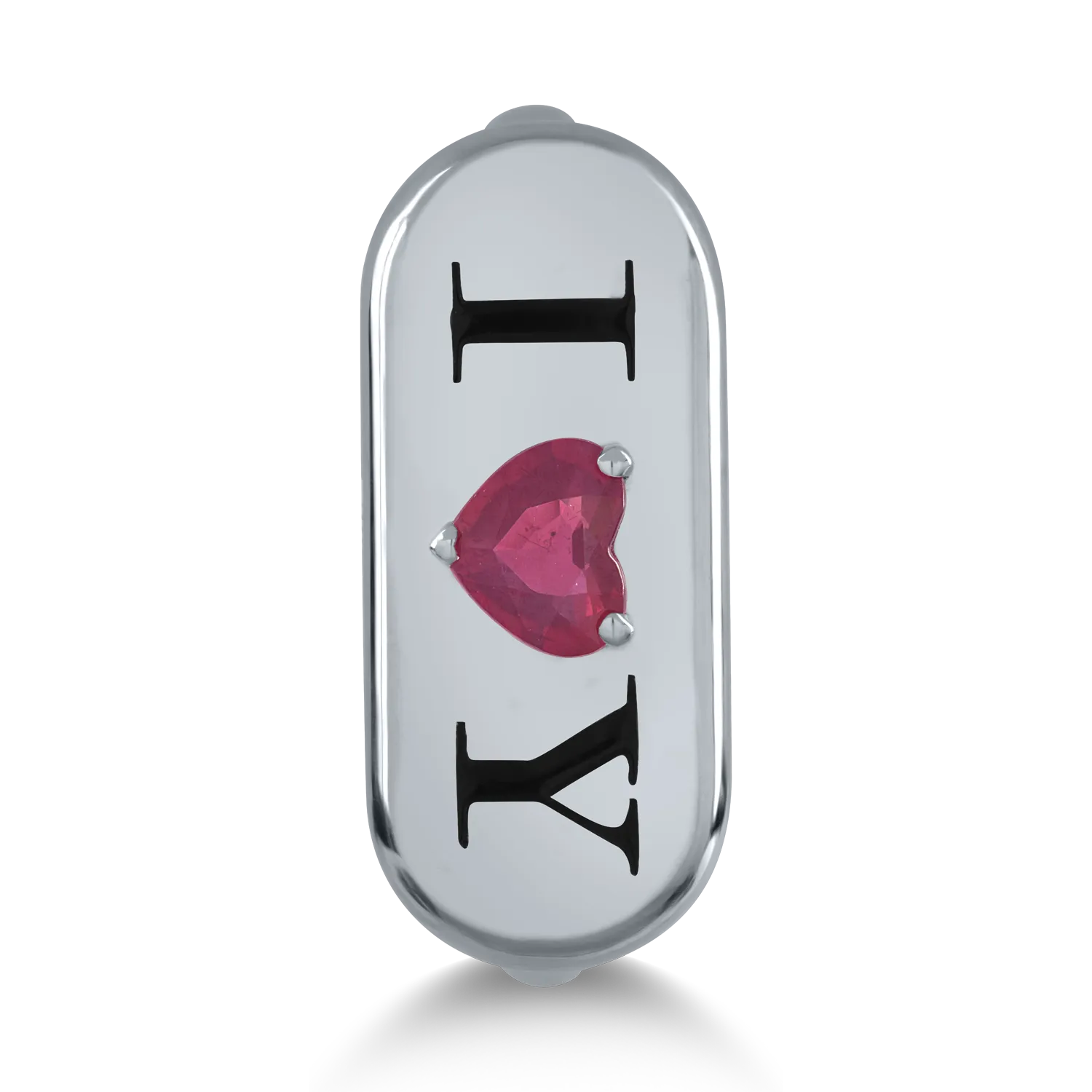 Inel din aur alb cu rubin de 0.4ct