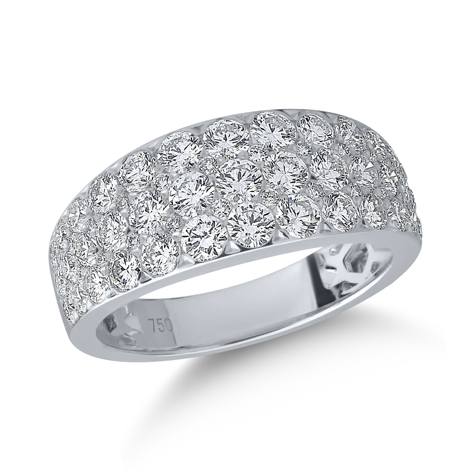 White gold mirosetting ring with 1.8ct diamonds