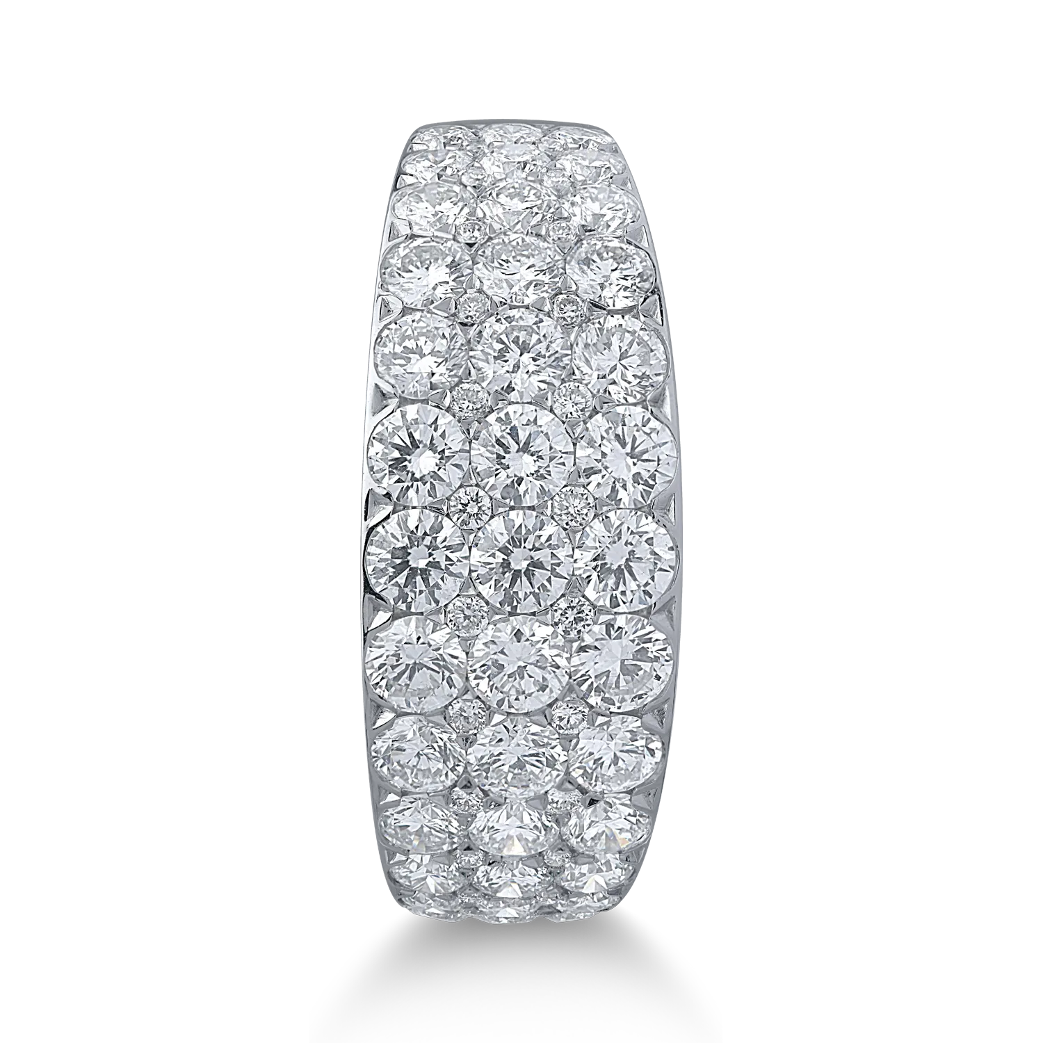 Мирозетиран пръстен от бяло злато с 1.8кт диаманти