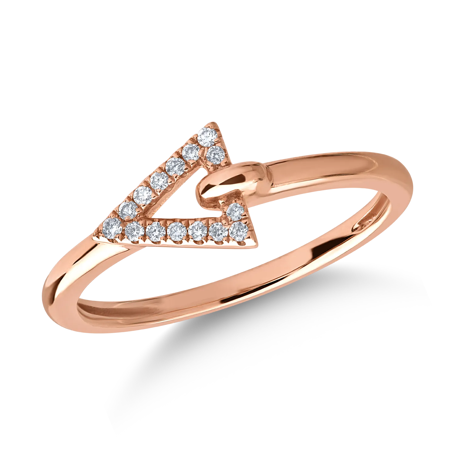 Inel din aur roz cu diamante de 0.06ct