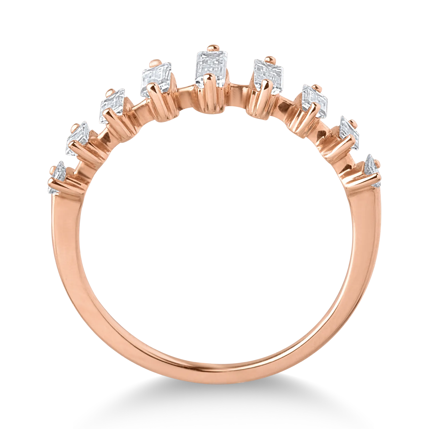Rózsarany gyűrű 0.67ct gyémántokkal