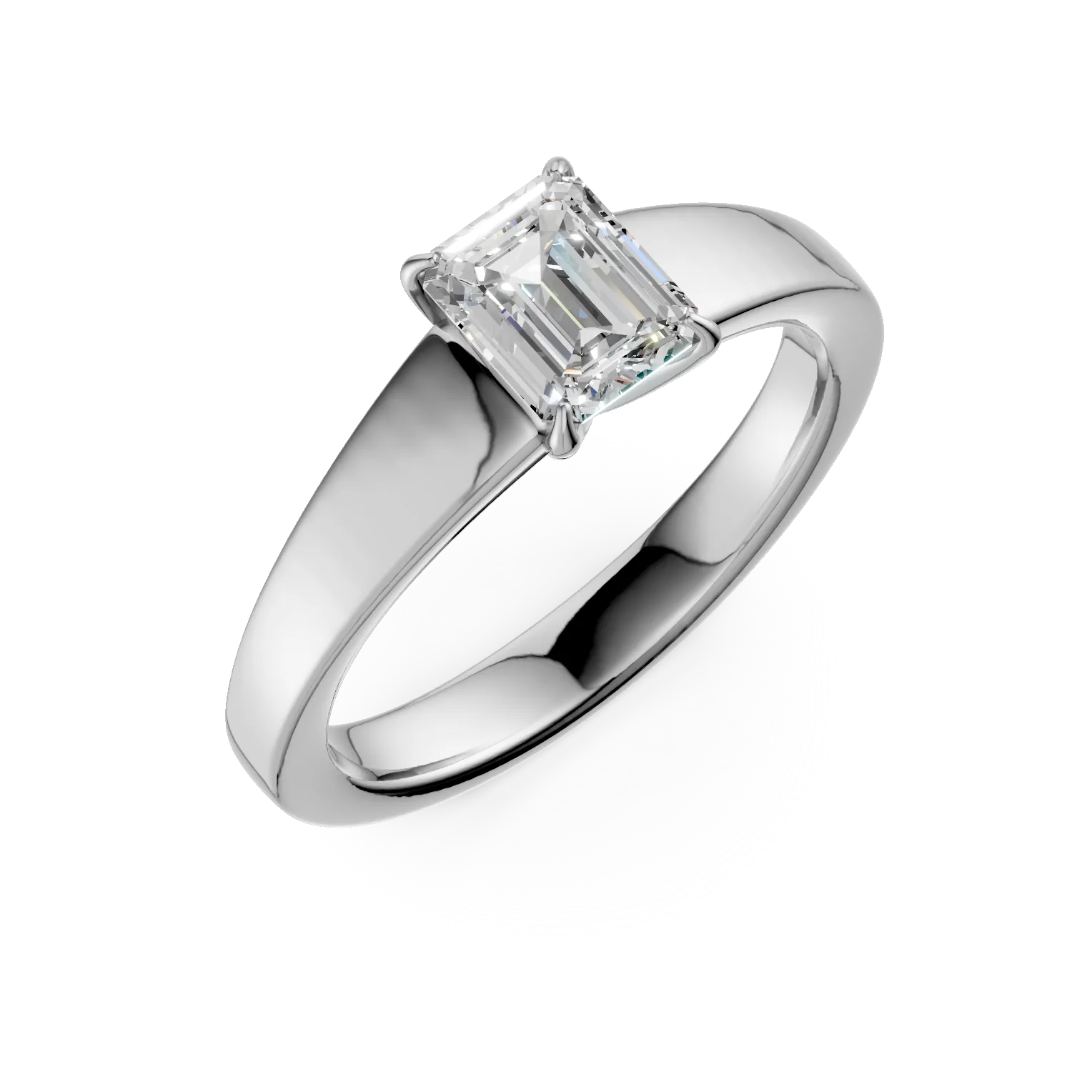 Inel de logodna din aur alb cu diamant solitaire de 0.72ct