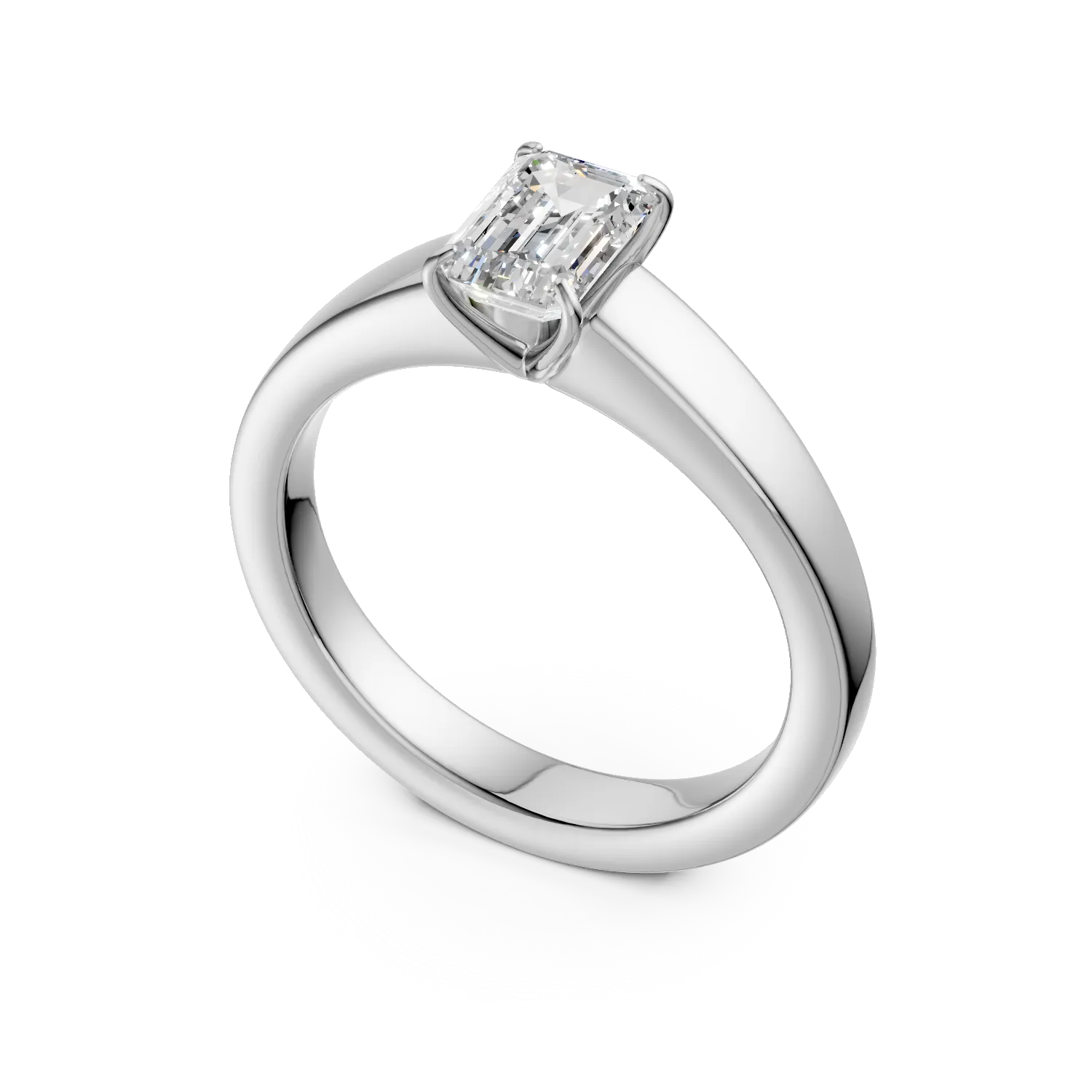Годежен пръстен от бяло злато с диамант пасианс 0.72ct