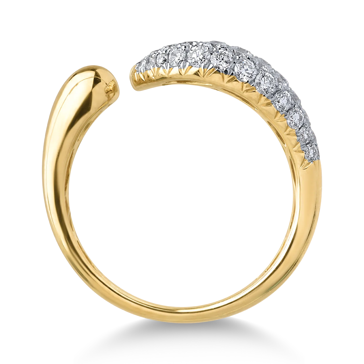 Пръстен от жълто злато с 0.91ct диаманти