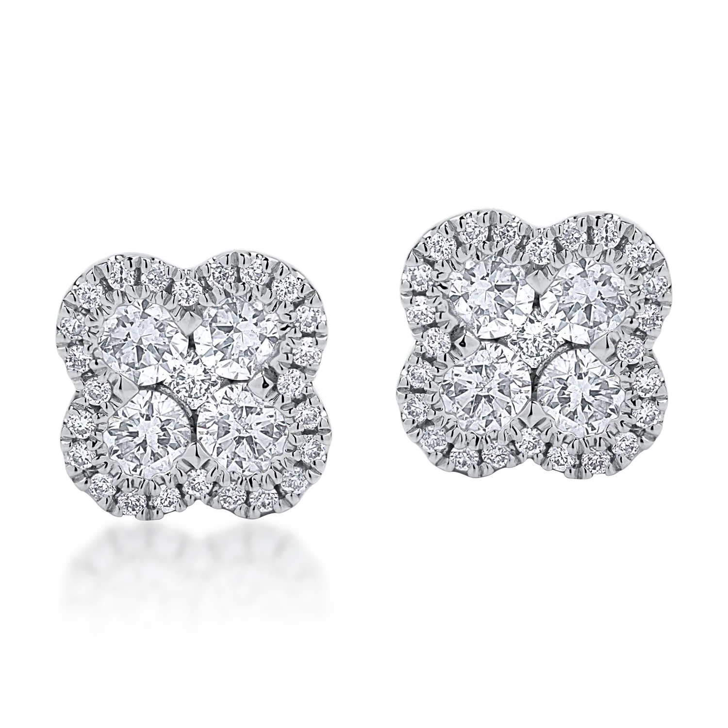 Fehér arany fülbevaló 0.49ct gyémántokkal