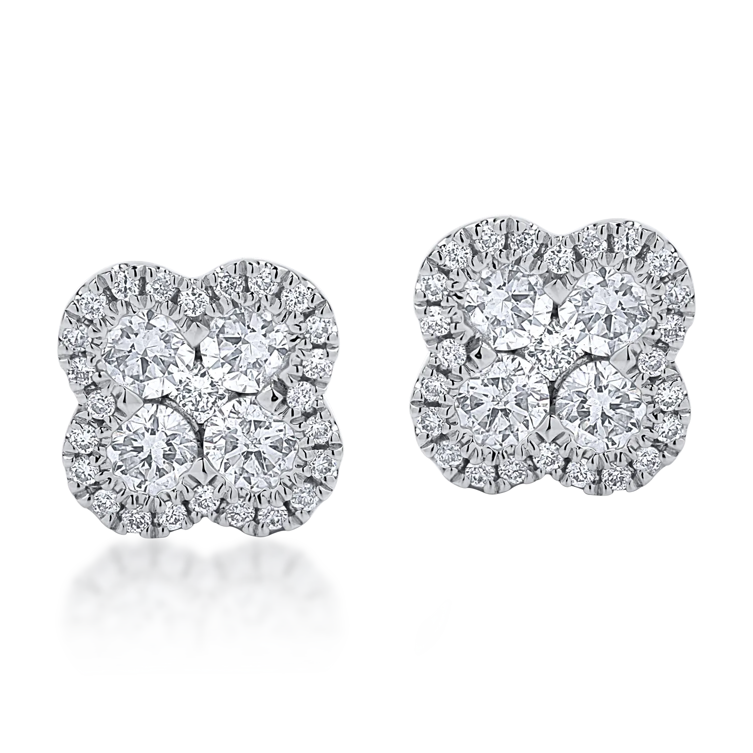 Kolczyki z białego złota z diamentami o masie 0.49ct