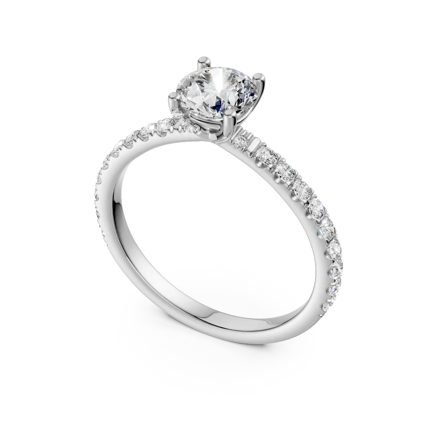 White gold engagement ring with 0.71ct diamond and 0.42ct diamonds