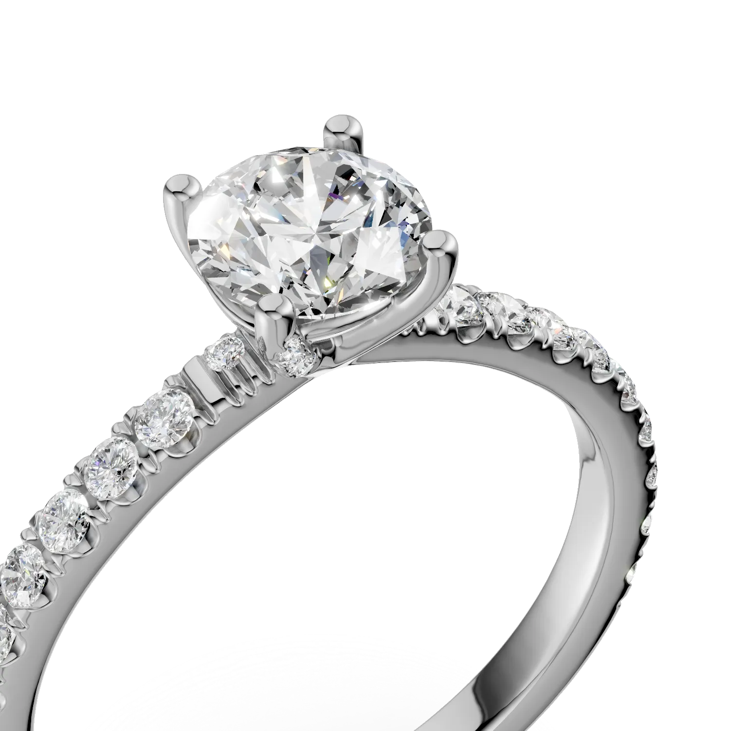 White gold engagement ring with 0.71ct diamond and 0.42ct diamonds