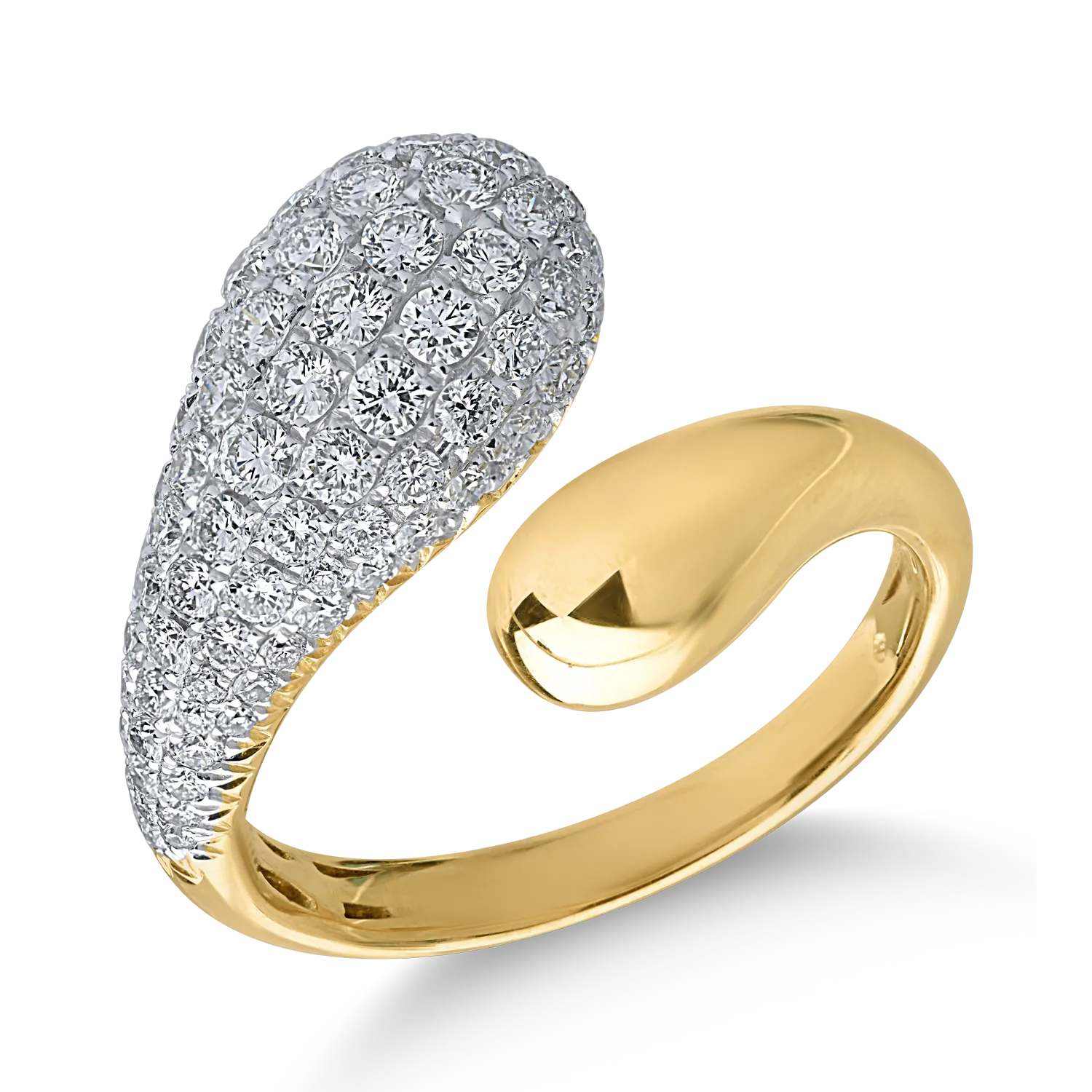 Пръстен от жълто злато с диаманти 1.15ct