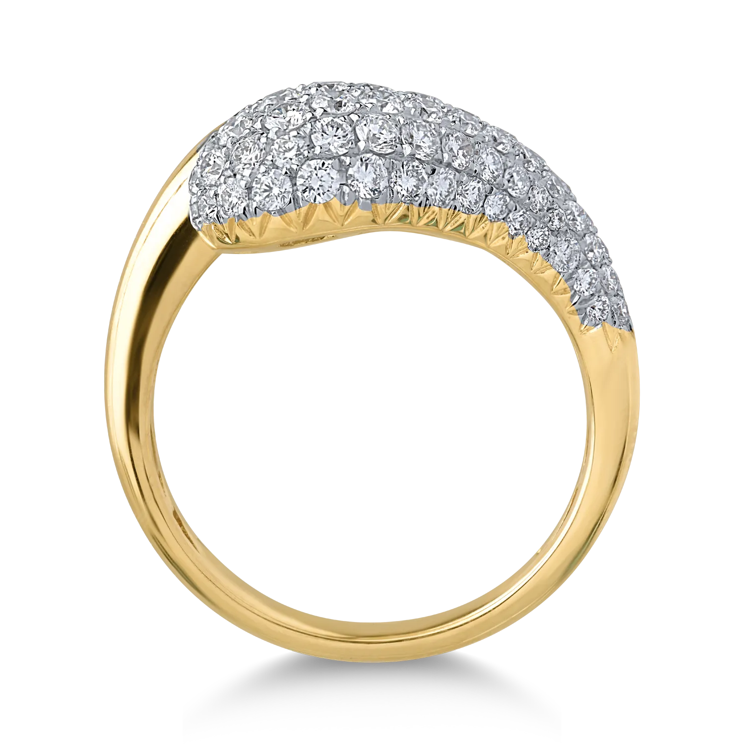 Пръстен от жълто злато с диаманти 1.15ct