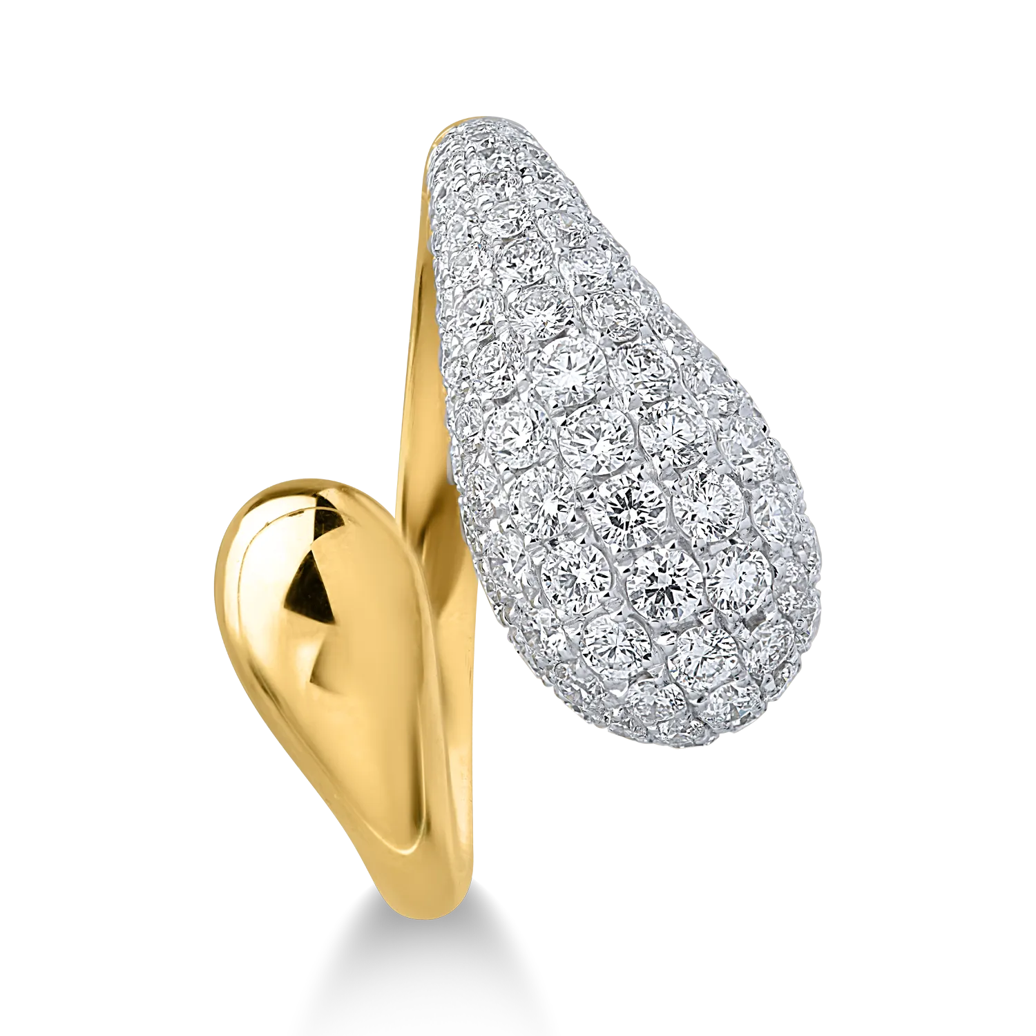 Пръстен от жълто злато с диаманти 1.15ct