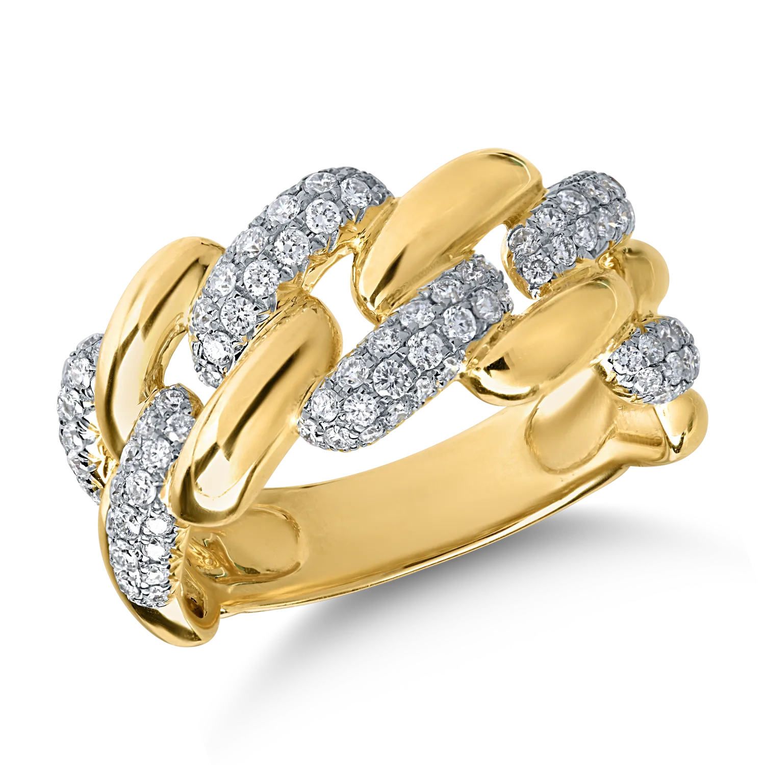 Пръстен от жълто злато с диаманти 0.65ct